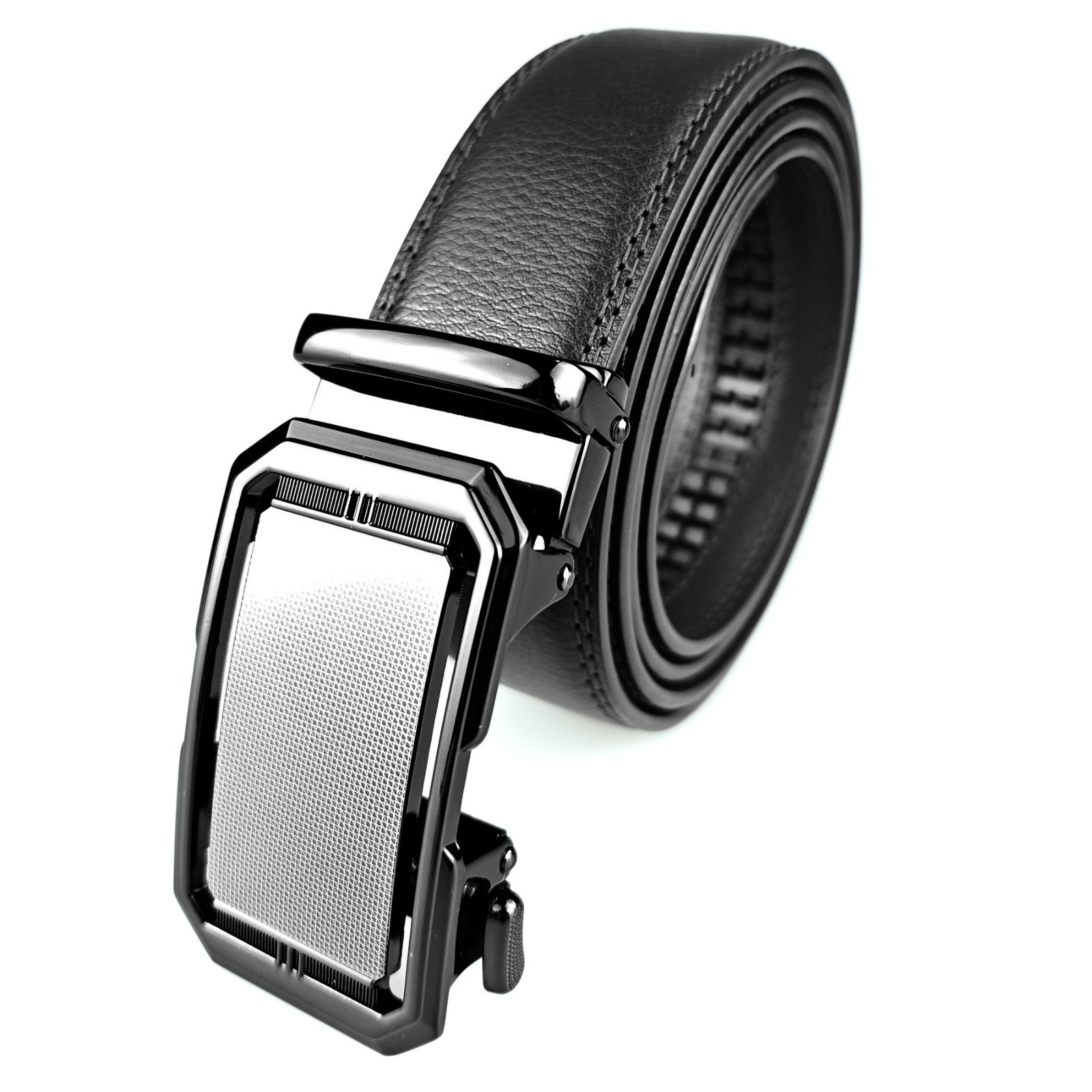 New Genuine Leather Mens Ratchet Belt Belts For Men Adjustable Automatic Buckles