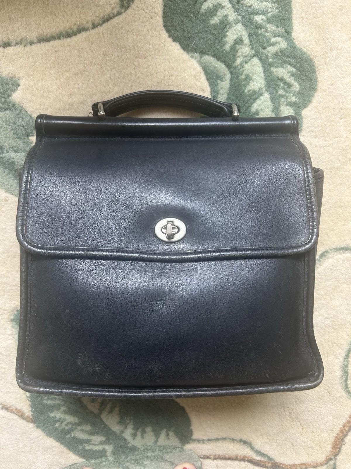 RARE VINTAGE COACH BLACK WITH NICKEL HARDWARE LEATHER WILLIS BACKPACK