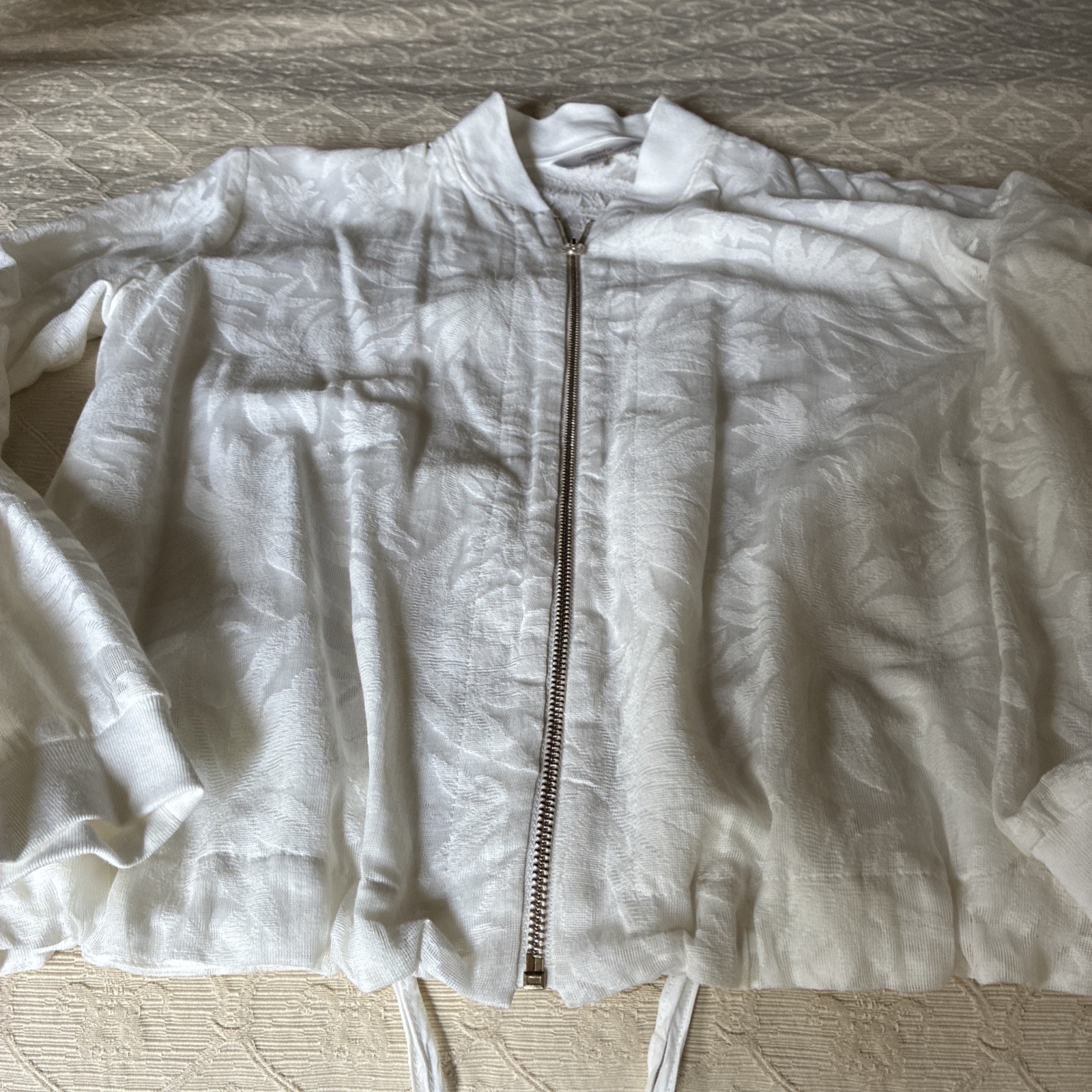 Modern Rarity white textured cotton bomber blouson Lightweight Jacket 12