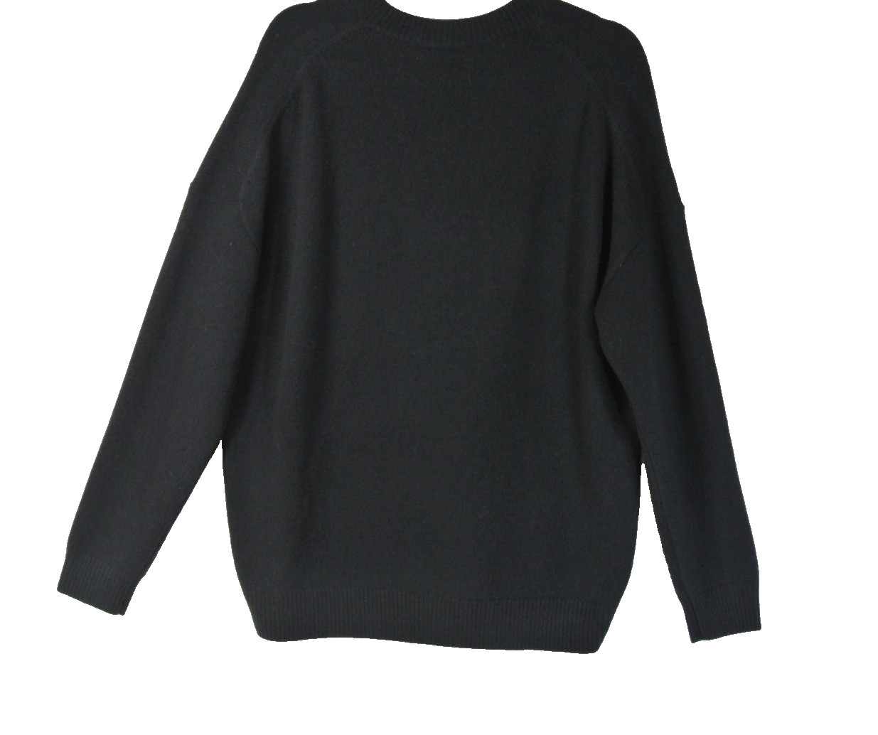 NEW, Nordstrom V-Neck Wool/ Cashmere Sweater in Black Sz L #S8245