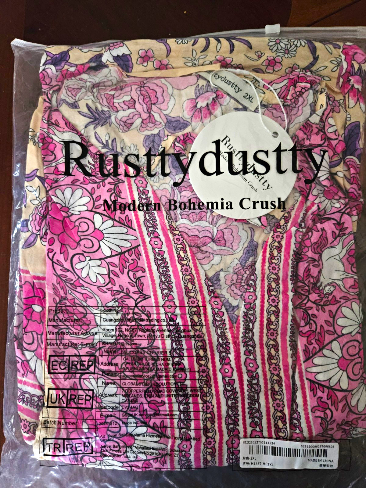 Rusttydustty 2XL Modern Bohemian Crush Dress