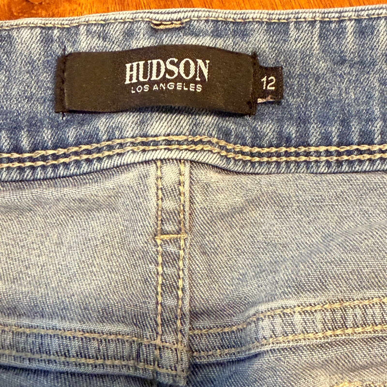 Hudson Jeans Womens 31 Straight Leg Light Wash Stretch Denim Flap Pockets 28.5
