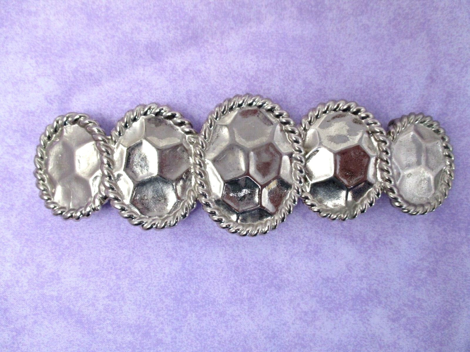 Vintage 80s Belt Buckle Large Statement Silvertone 6.25 in Accessorcraft Womens