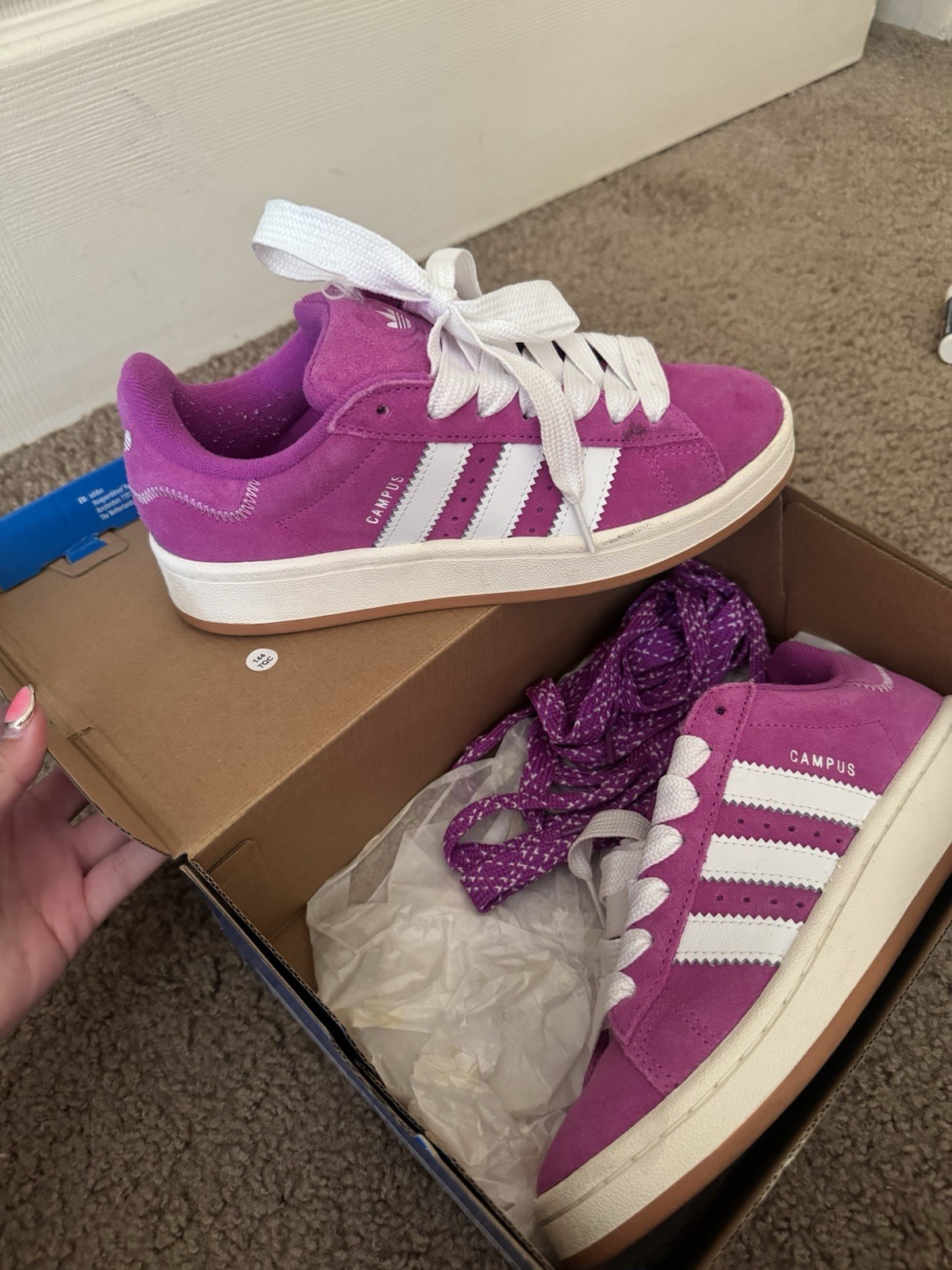 adidas Campus 00s Women’s Suede Low Top Sneakers Purple Burst/White IF9616