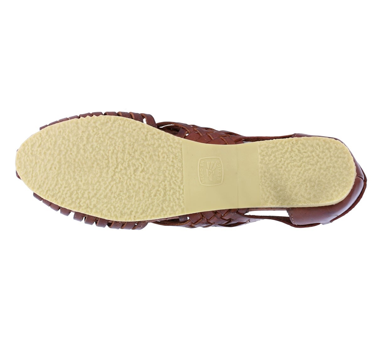 Womens Sandal Authentic Mexican Huarache Woven Leather Slip On Cognac Brown #110