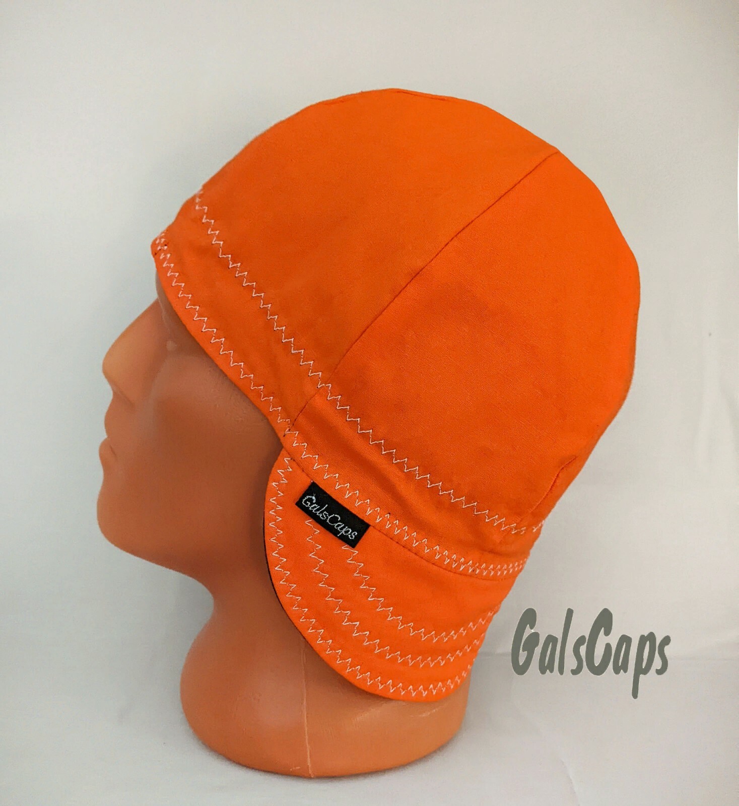 Welders Hats Black/Orange Bikers Caps, Welding Cap Hat, Cotton Made in USA