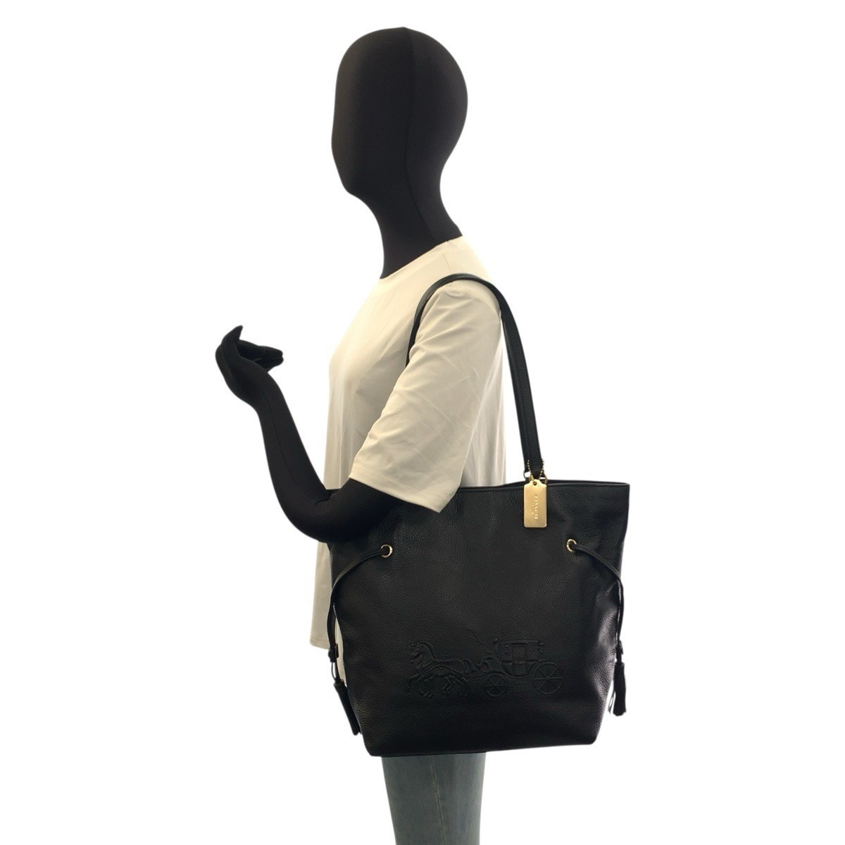 Excellent Condition COACH Andy Black Gold Hardware Leather H2279 CA200 Tote Bag