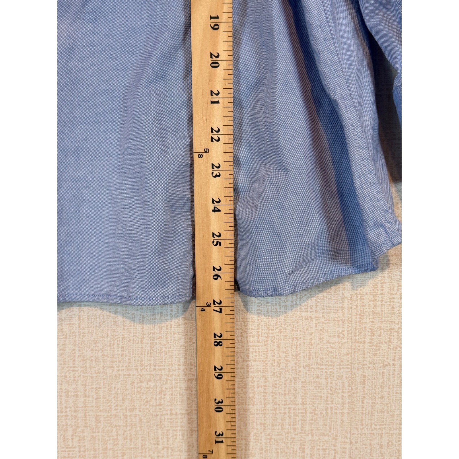 Talbots Womens XL Blue Cotton Oxford Roll Tab Sleeve Utility Popover Blouse