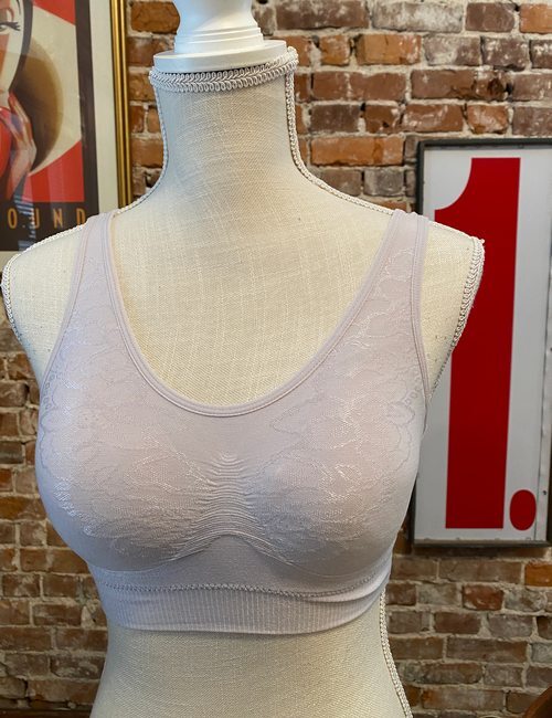 Rhonda Shear Lilac Purple Jacquard Ahh Bra Removable Pads New