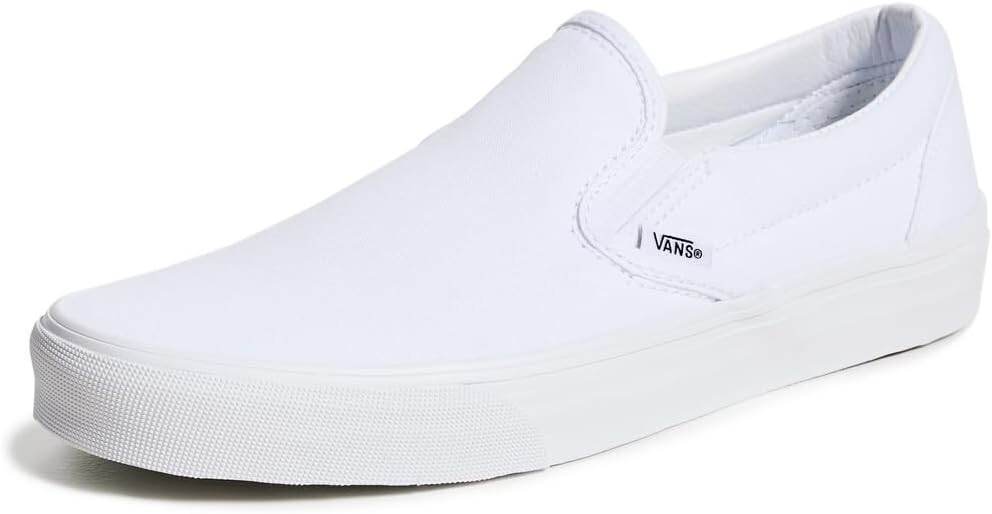 Vans Classic Slip-On Canvas Sneakers True White, Fast Shipping