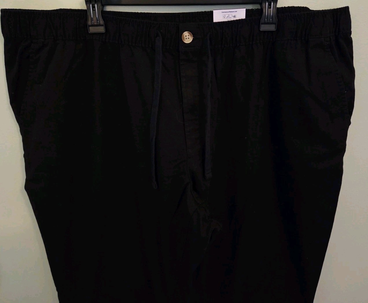 George Men’s 2XL 44-46 Weekend Pull-On Chino Pants BLACK Stretch Waist #21426