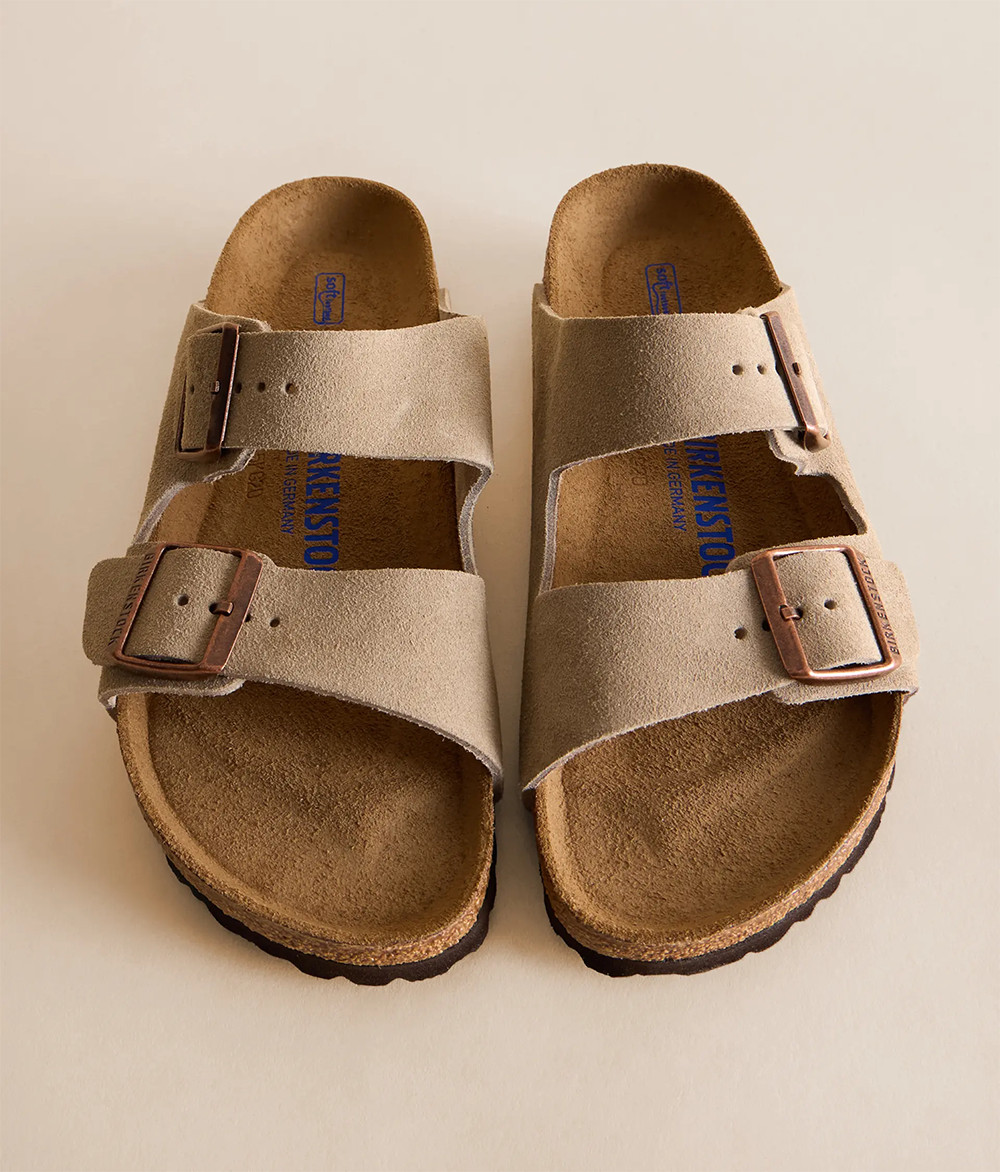 Birkenstock Arizona Sandals Taupe Suede Leather Women’s Shoes Narrow EU 37-41