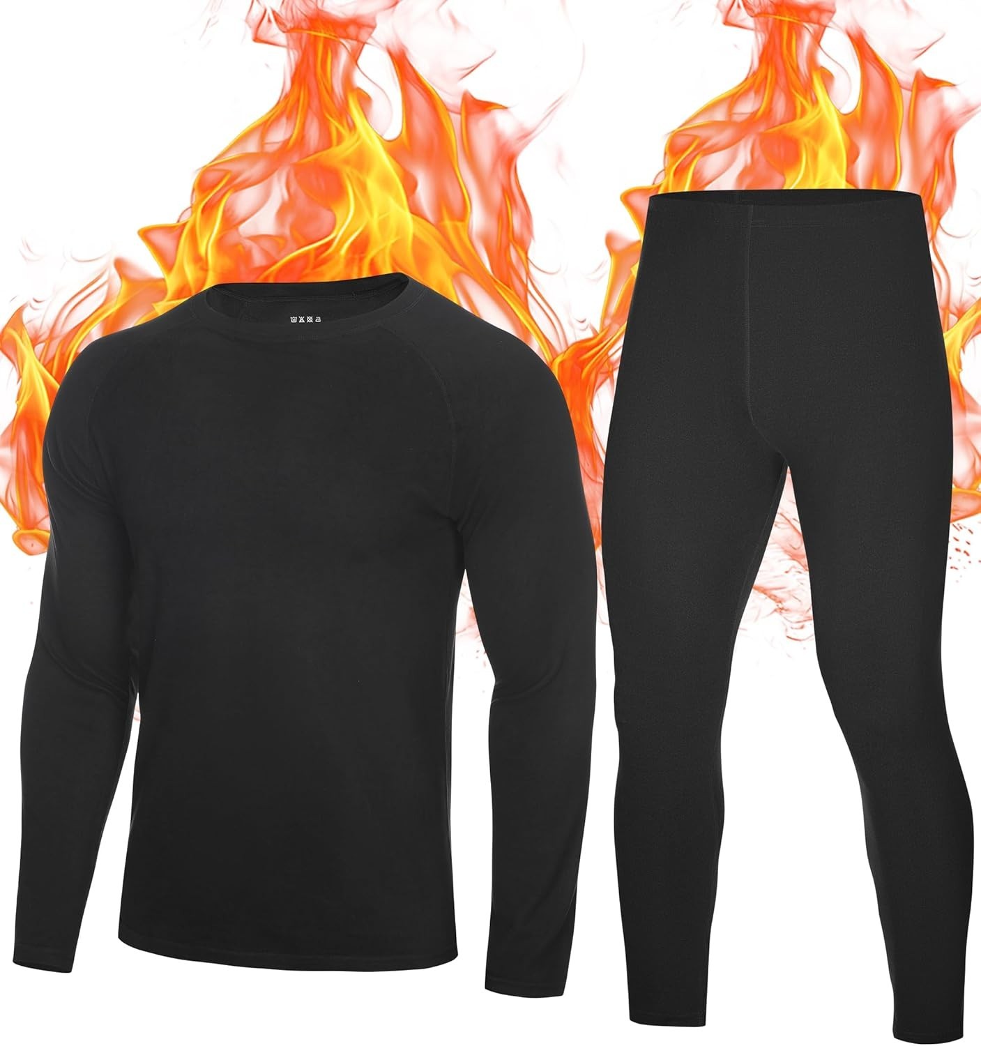 Men Thermal Underwear Set Long Johns Fleece Lined Compression Base Layer Winter