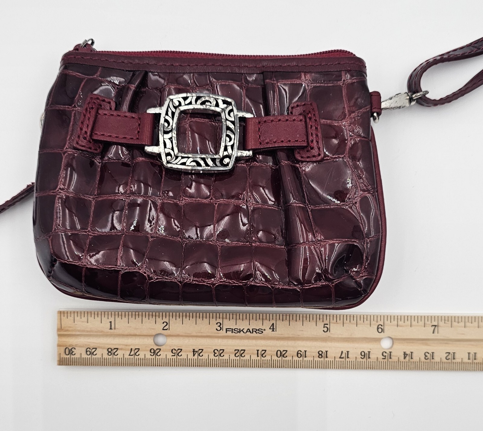 Brighton Burgundy /Dark Red Leather Crossbody Purse