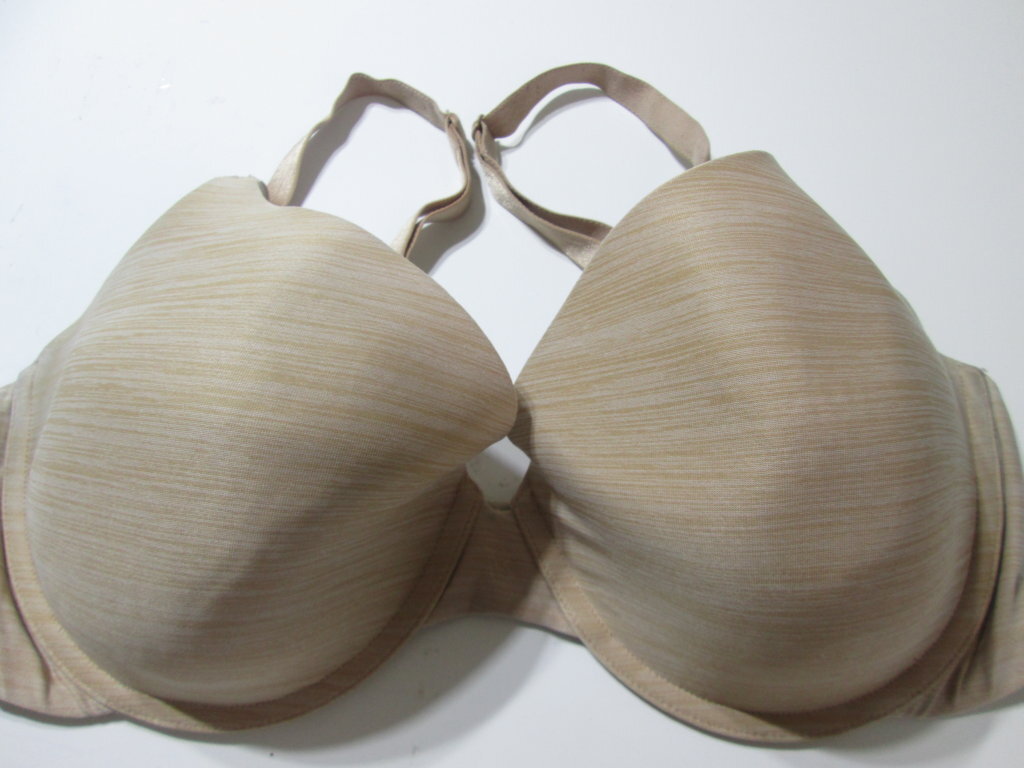 Victoria Secret Bra Size 36DD Beige Underwired Lined T-Shirt Adjustable Staps