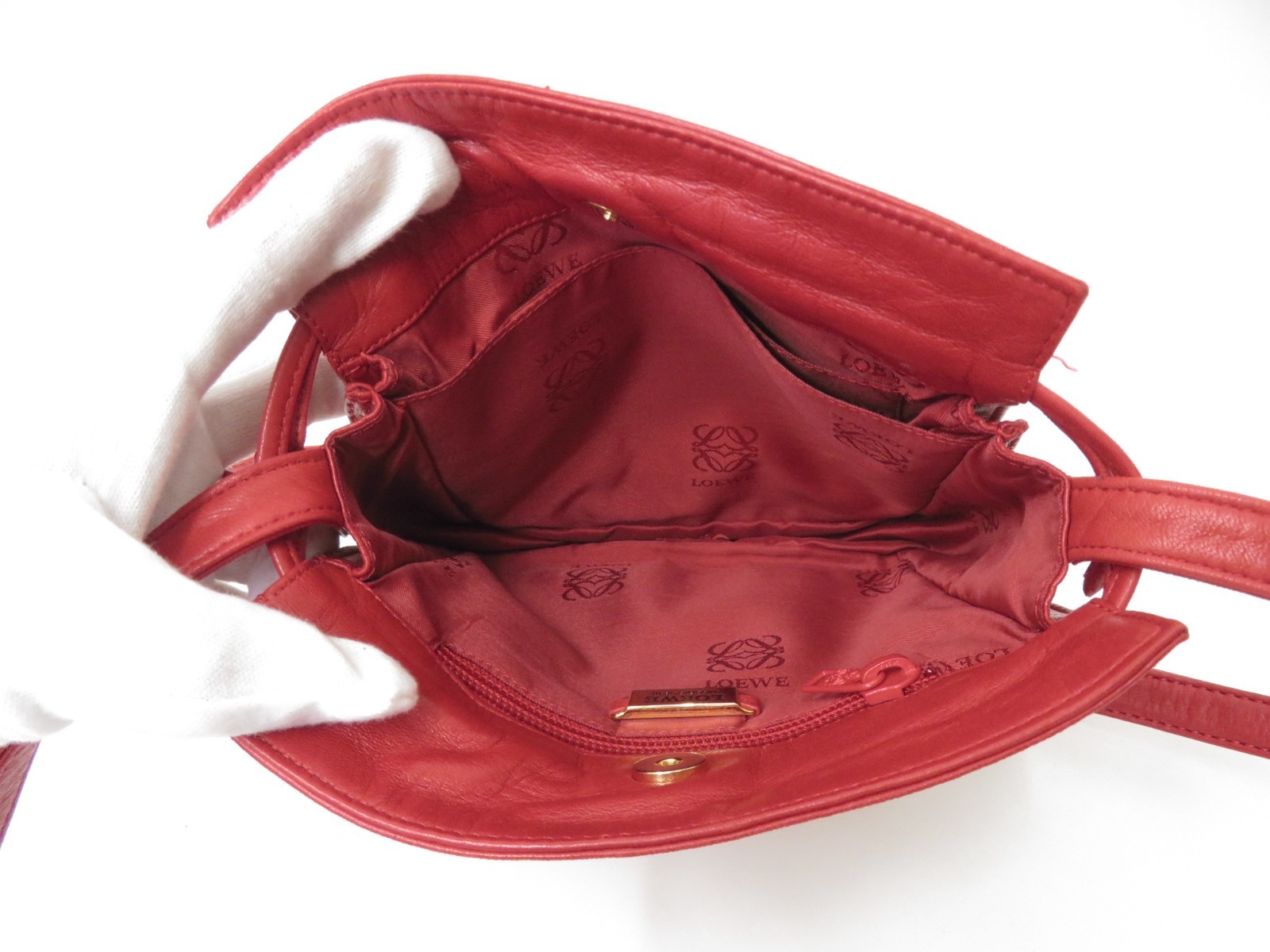 Authentic LOEWE Anagram Flamenco Lambskin Nappa Leather Shoulder Bag S#53675