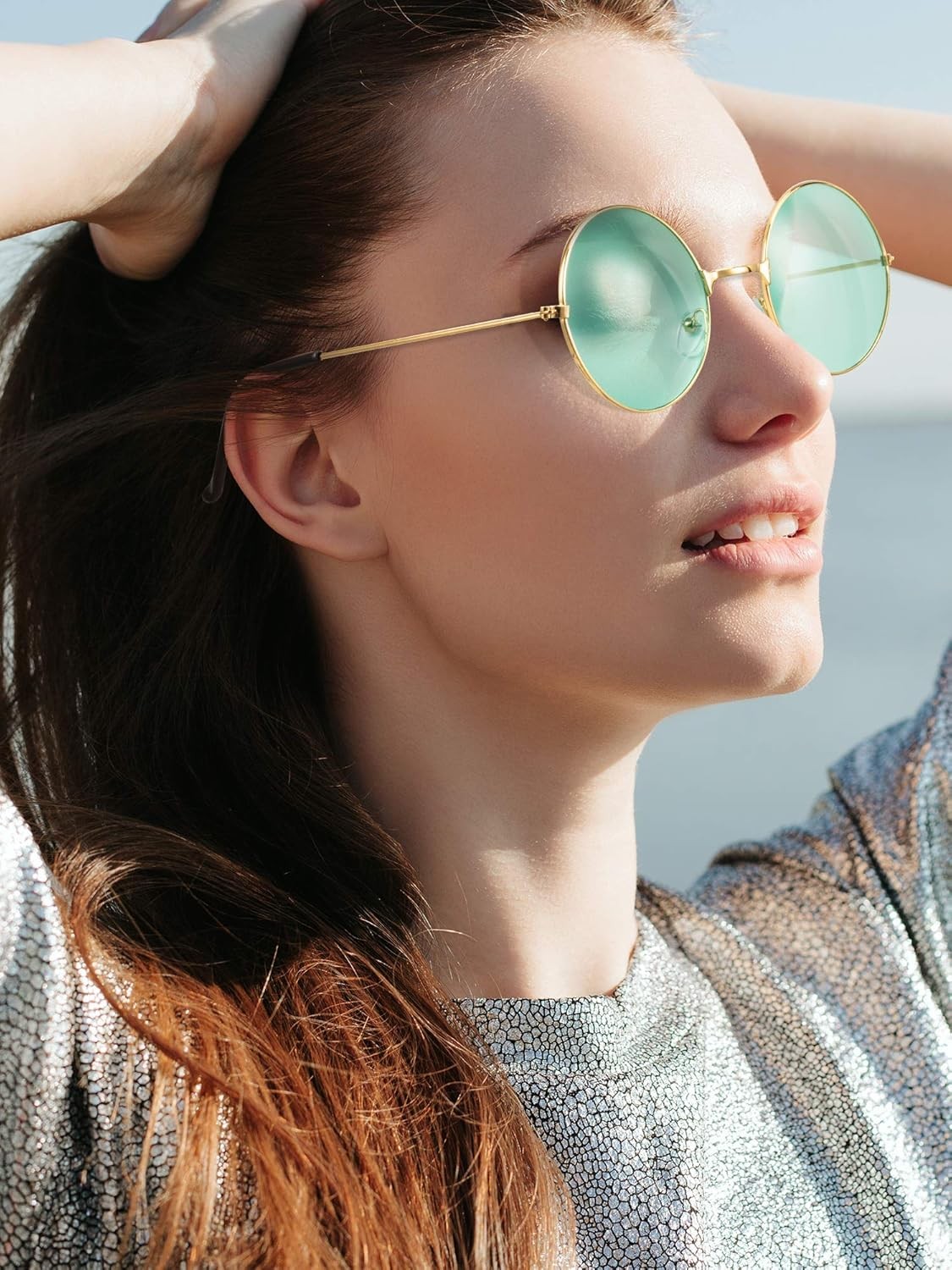 Blulu 12 Pairs 60s 70s Hippie Circle Sunglasses for Women Men Retro Glasses…