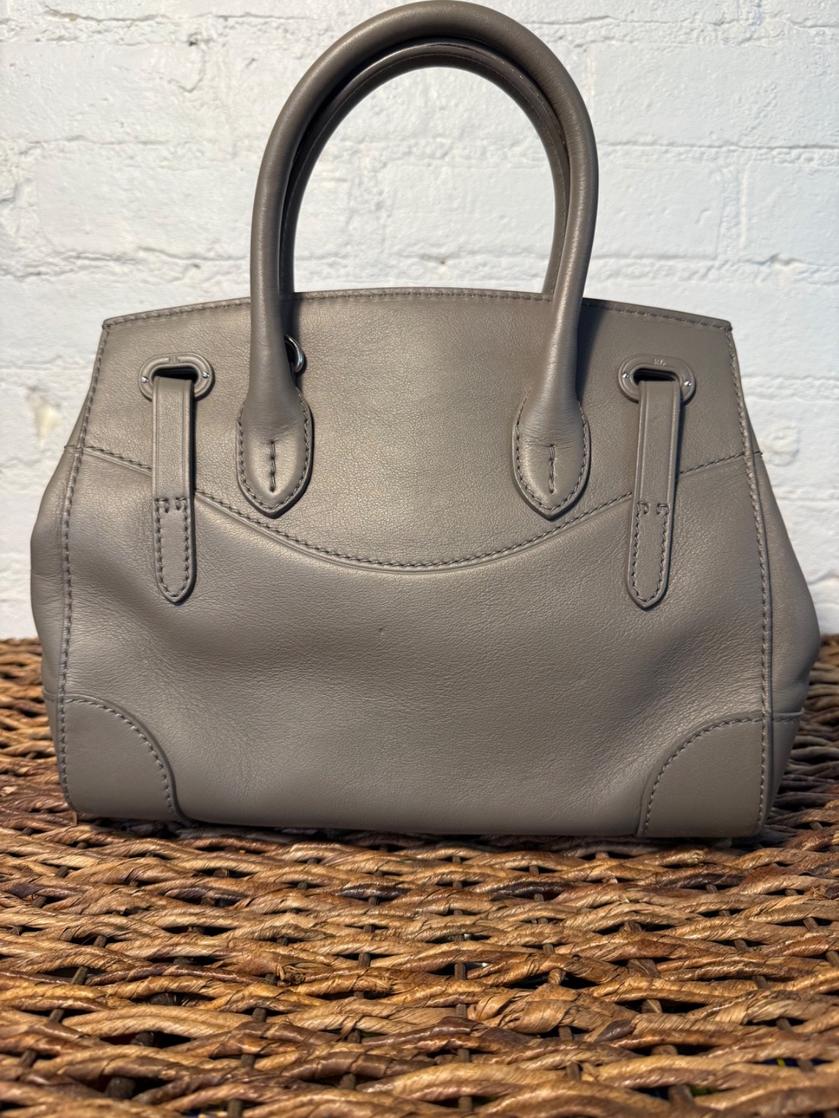 Ralph Lauren Collection Ricky 27 Handbag Grey calfskin leather