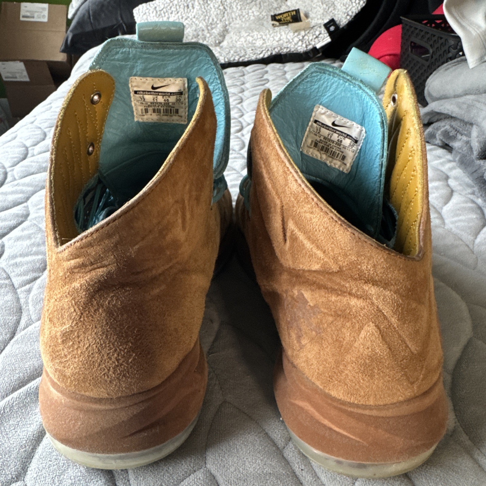 Used Nike LeBron 10 EXT ‘Hazelnut’ Suede Men’s Size 11.5 607078-200 No Box