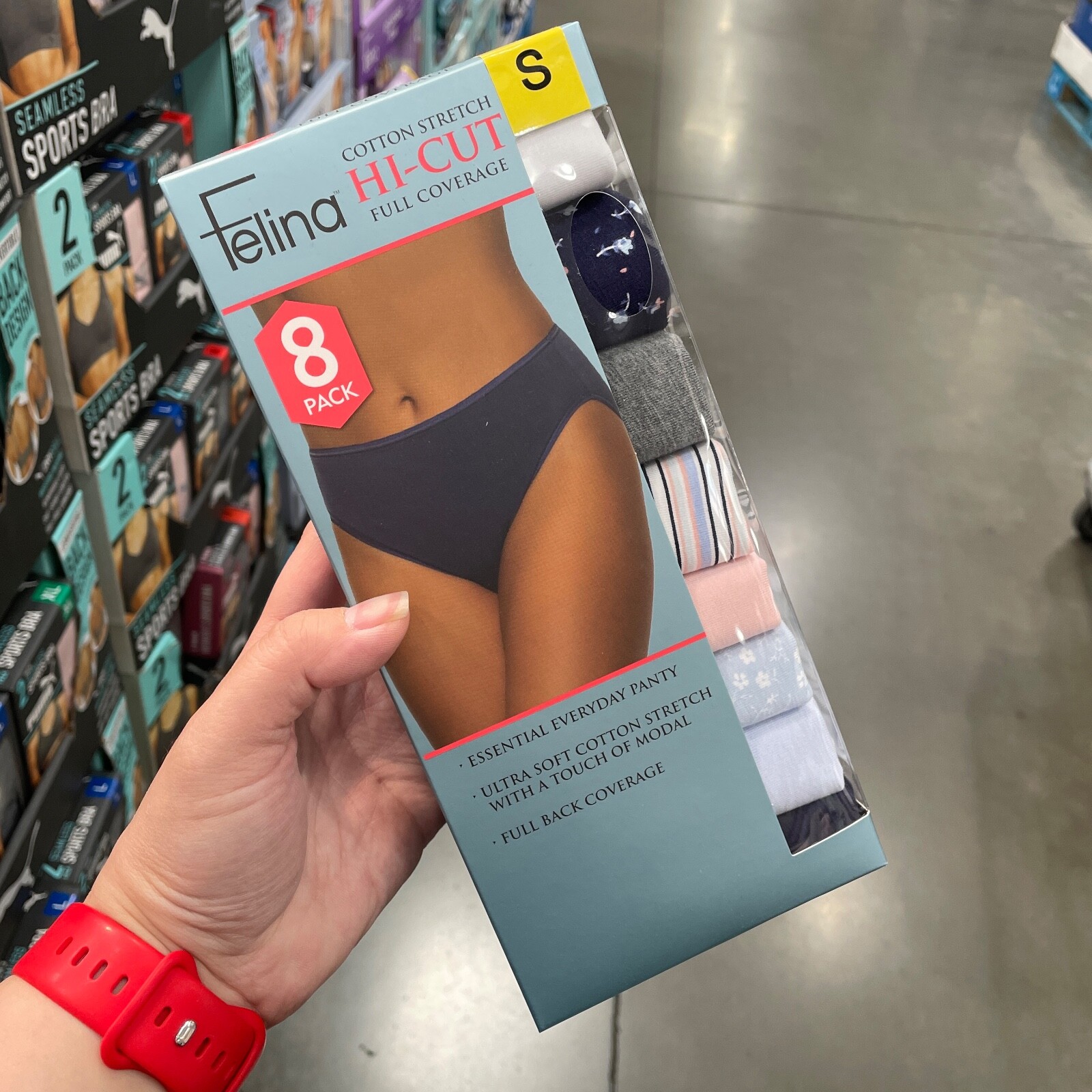 NIB Felina Hi-Cut 8-Pack Ultra-Soft Cotton Stretch w/Modal Briefs Small $80