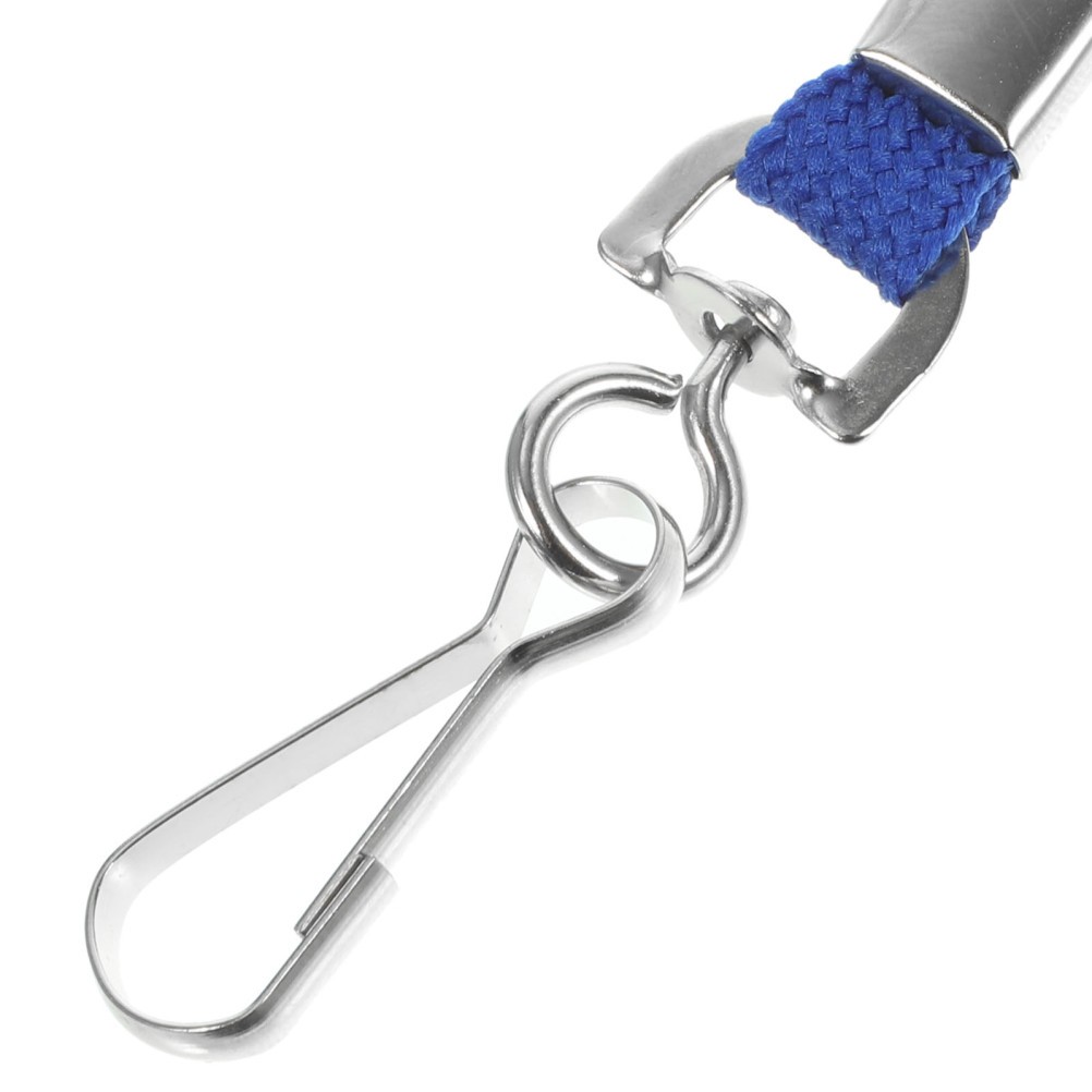 Reusable Blue Polyester Office Neck Lanyards with Aluminum Alloy 6Pcs Set