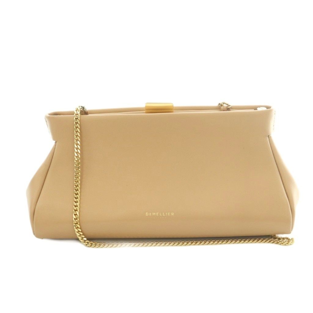 DEMELLIER MINI CANNES 2WAY Clutch Bag Shoulder Bag Chain Shoulder Smooth Leather
