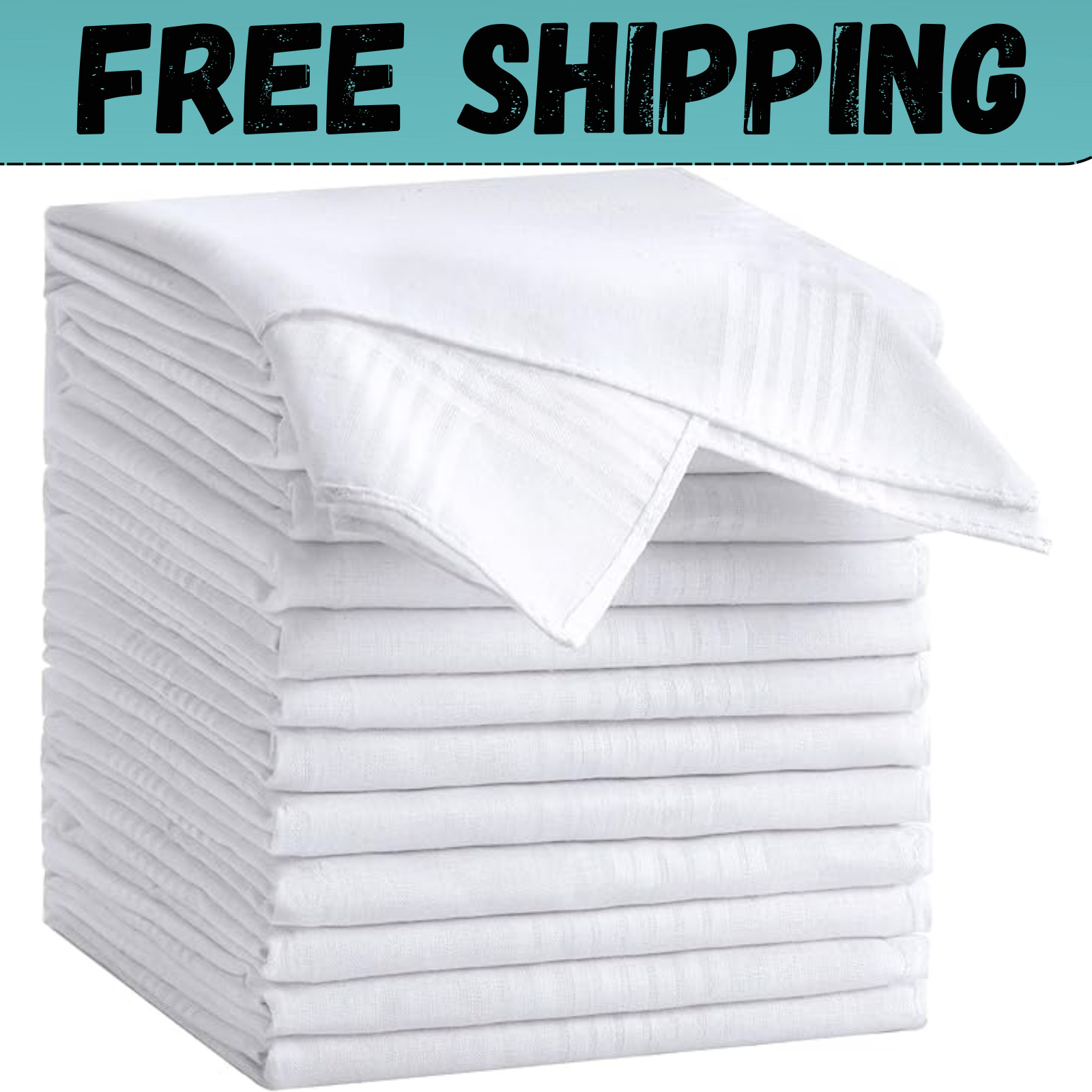 12 Pack Handkerchiefs for men, 100% Soft Cotton 16×16 Inch Men’s Handkerchiefs,