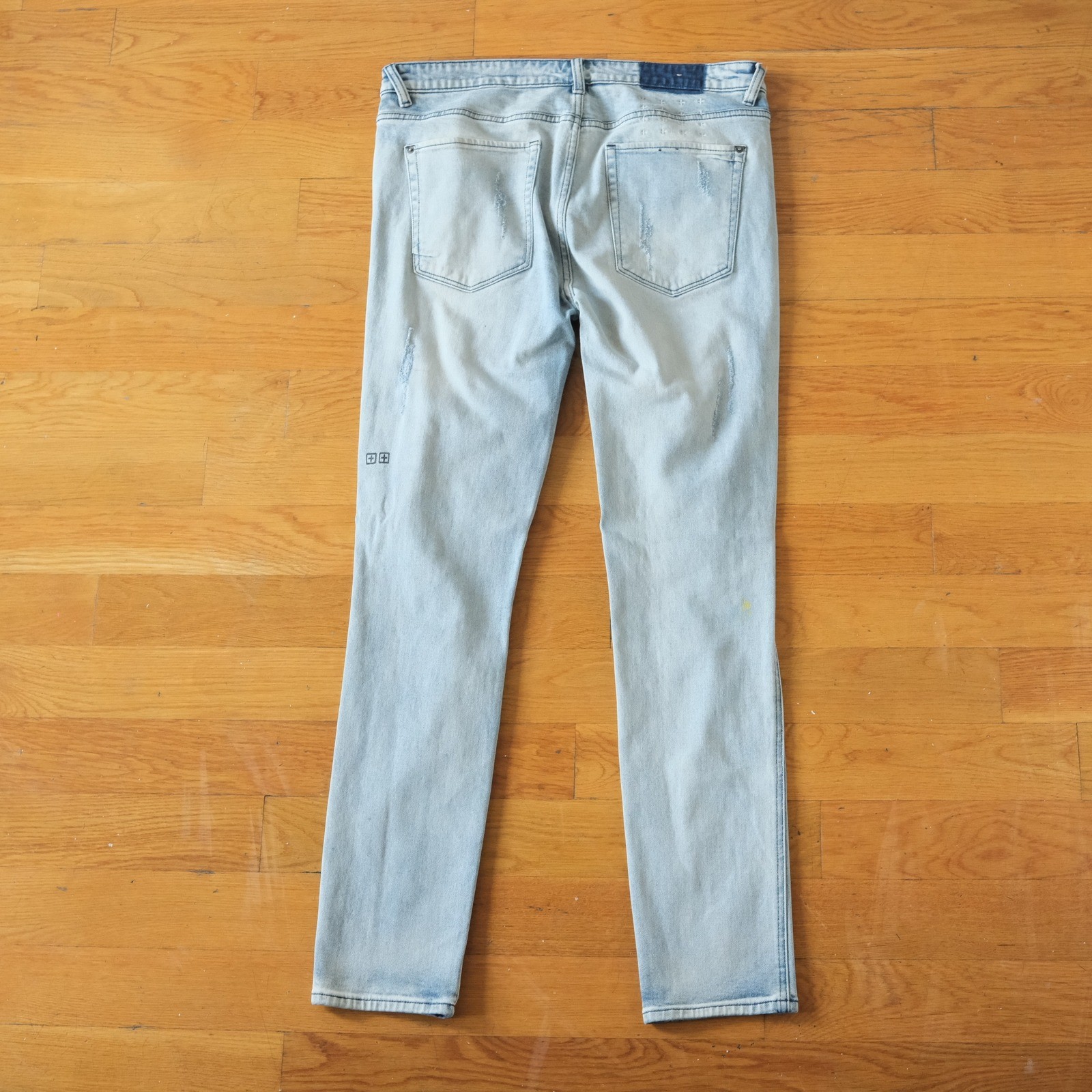 Ksubi Van Winkle Jeans Mens Light Blue Distressed Trashed Dreams 36 Slim