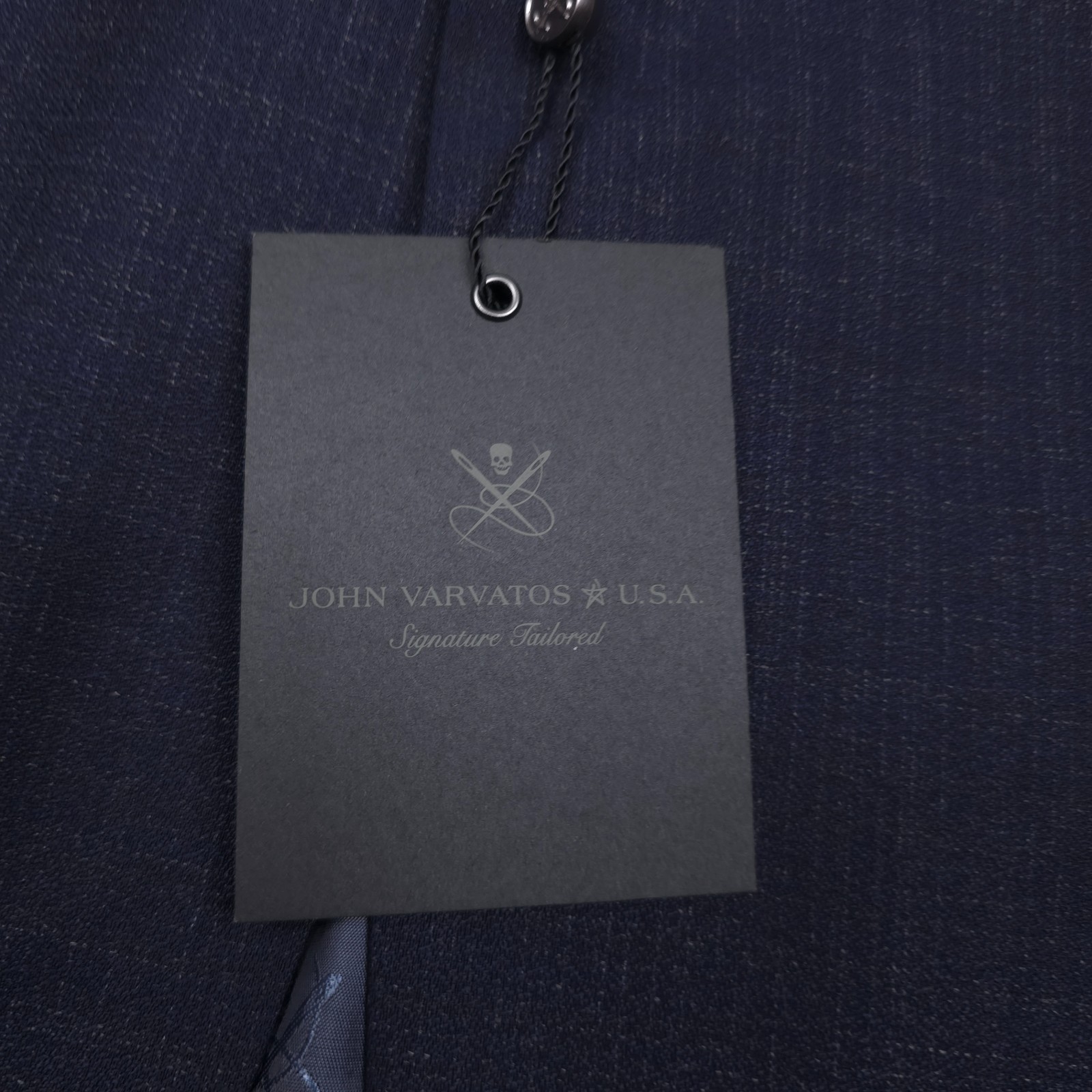 John Varvatos Bleecker Suit Jacket Mens 40R Blue Melange Reda Wool Super 110s