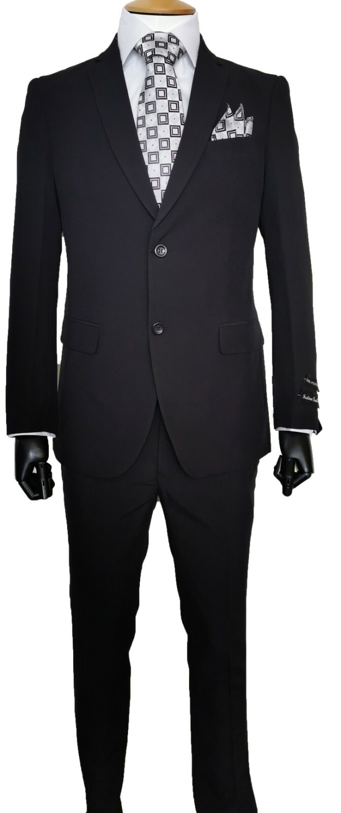 Men’s Two Button Slim Fit Suit Flat Front Pants Design By Fortino Landi 702Ps
