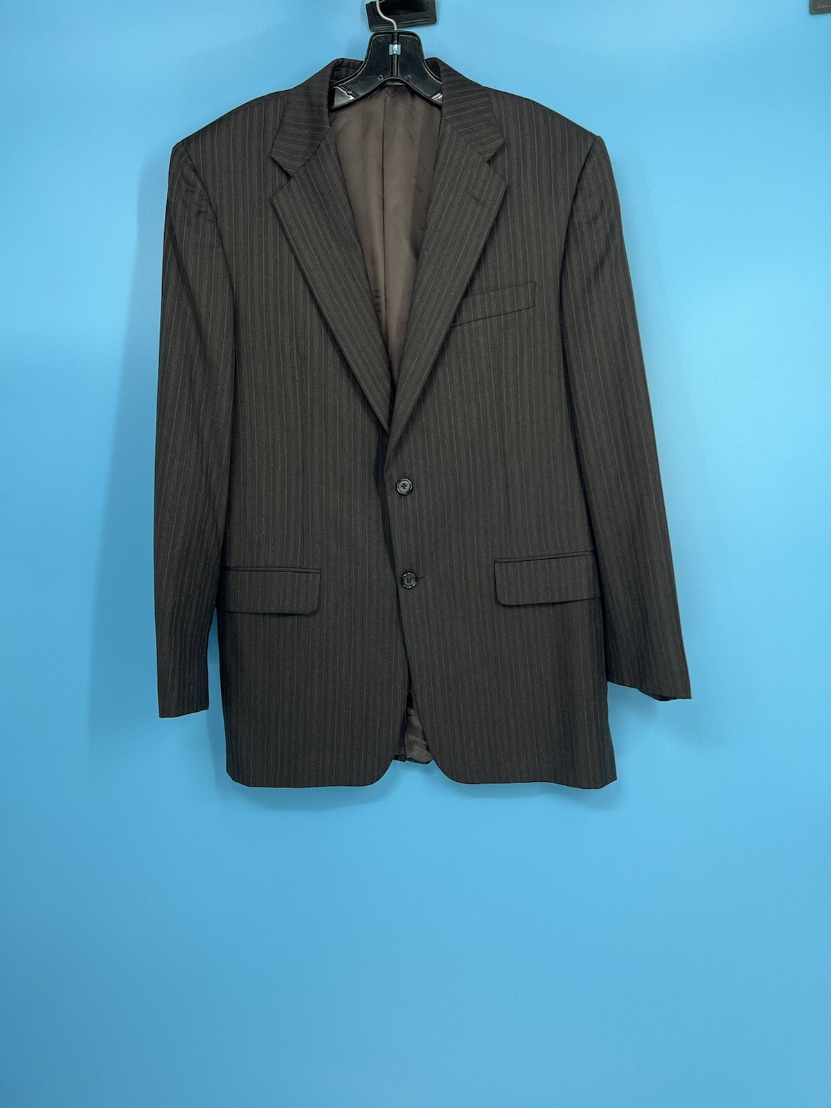 Excellent Hickey Freeman Loro Piana Tasmanian Super 130’s Brown Wool Jacket 40R