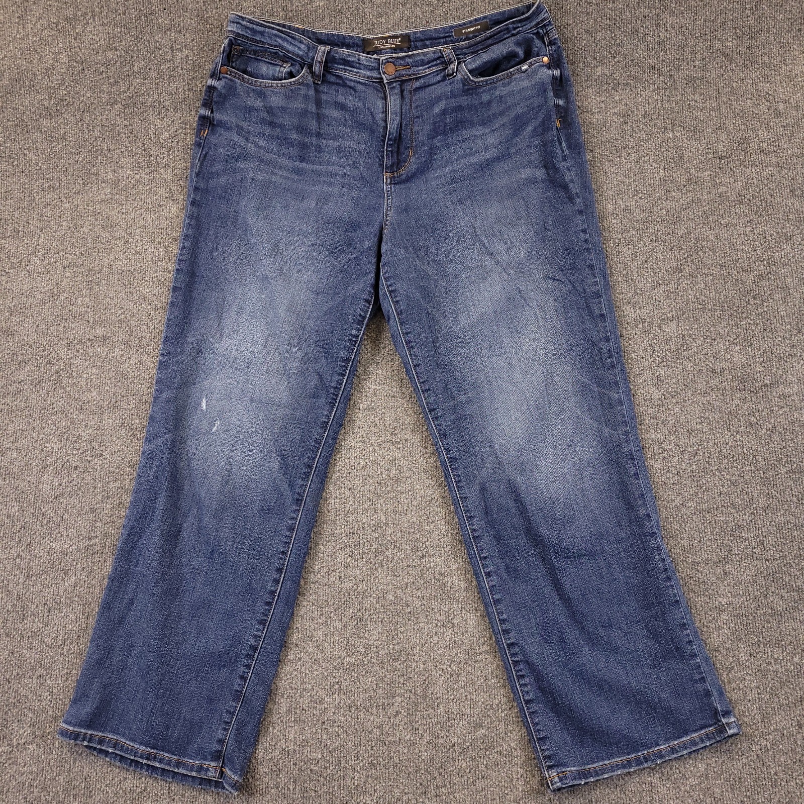 Judy Blue Straight Fit Sz 11 (35×28.5) High Rise Stretch Denim Dark Wash