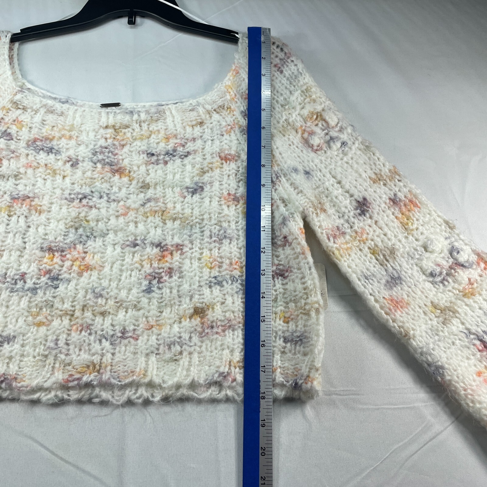 Free People Sweater Womens size Medium Ivory Multicolor Knit Sunset Cloud New