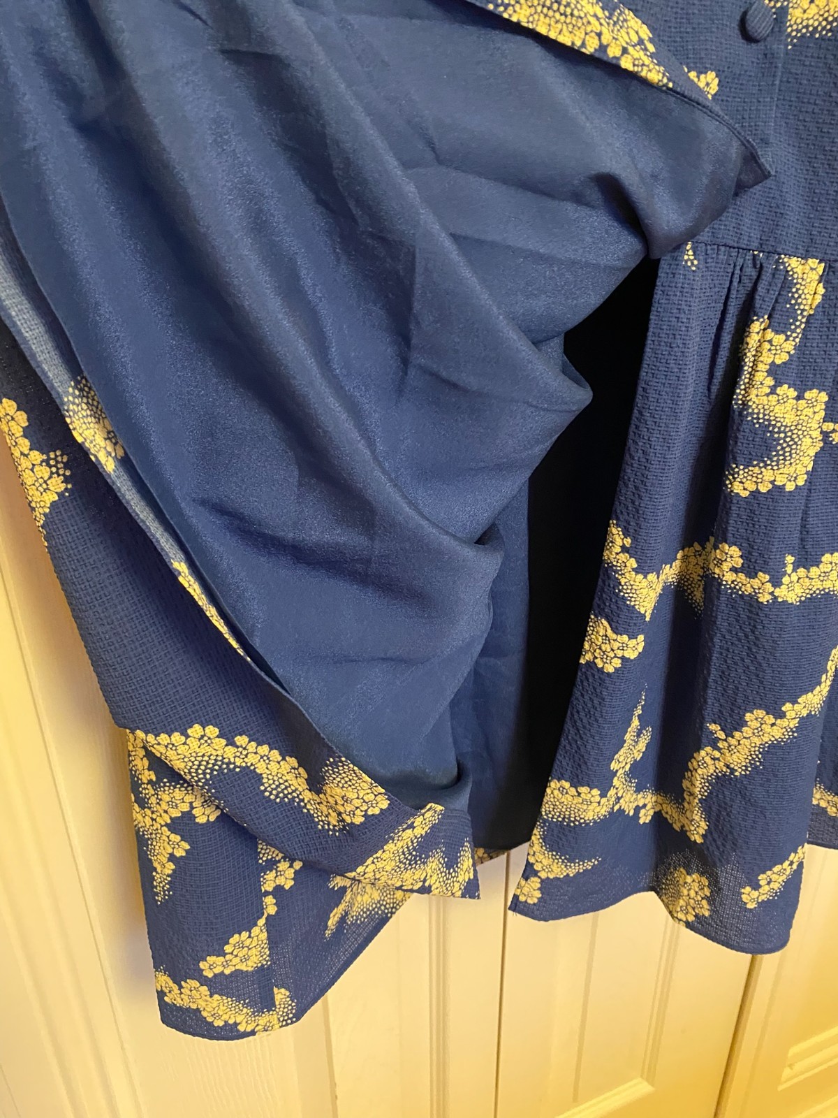Ted Baker Oapall oversized blue and white wrap dress (UK10)