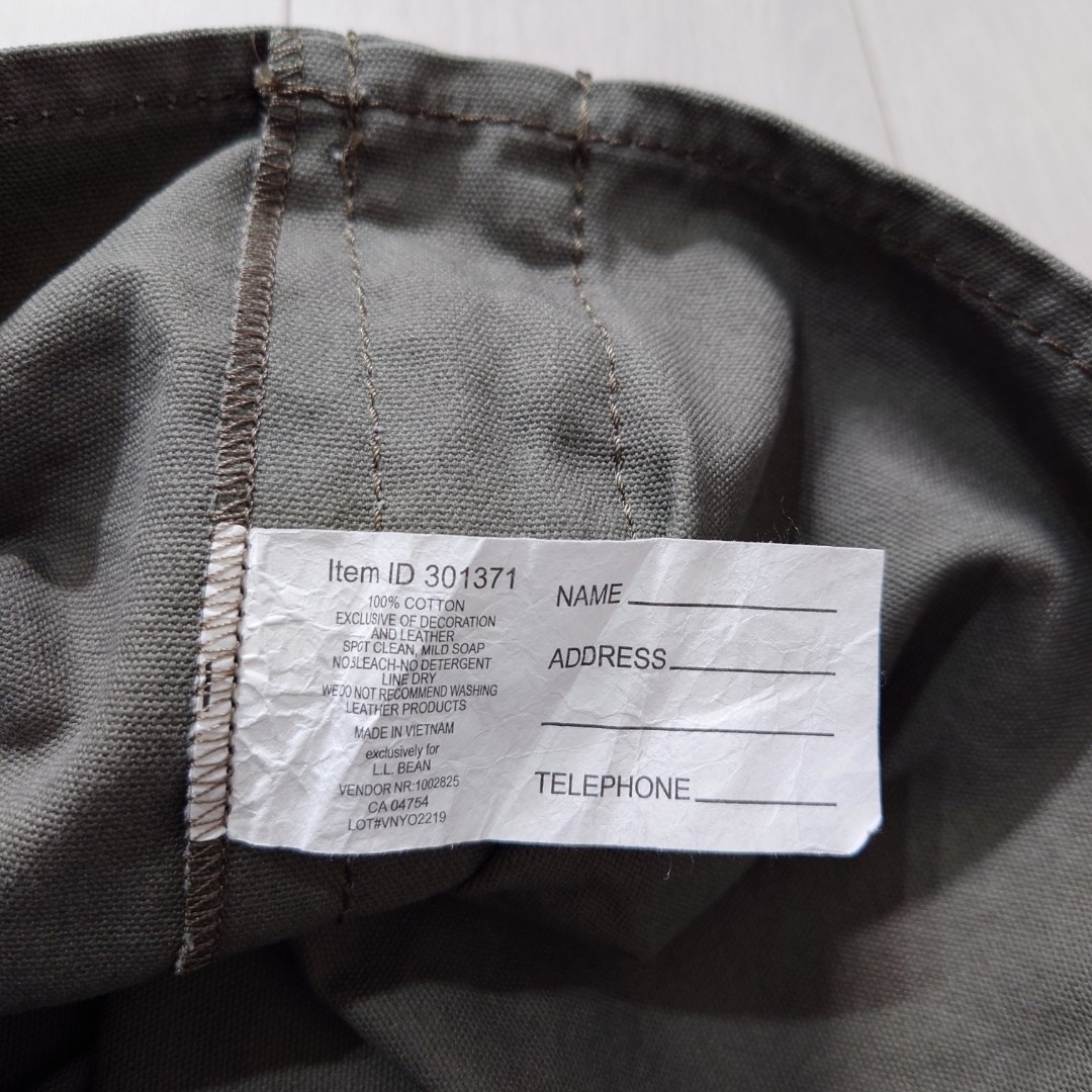L.L.Bean Limited Edition Grocery Tote Dusty Olive Washed Boat Bag Used