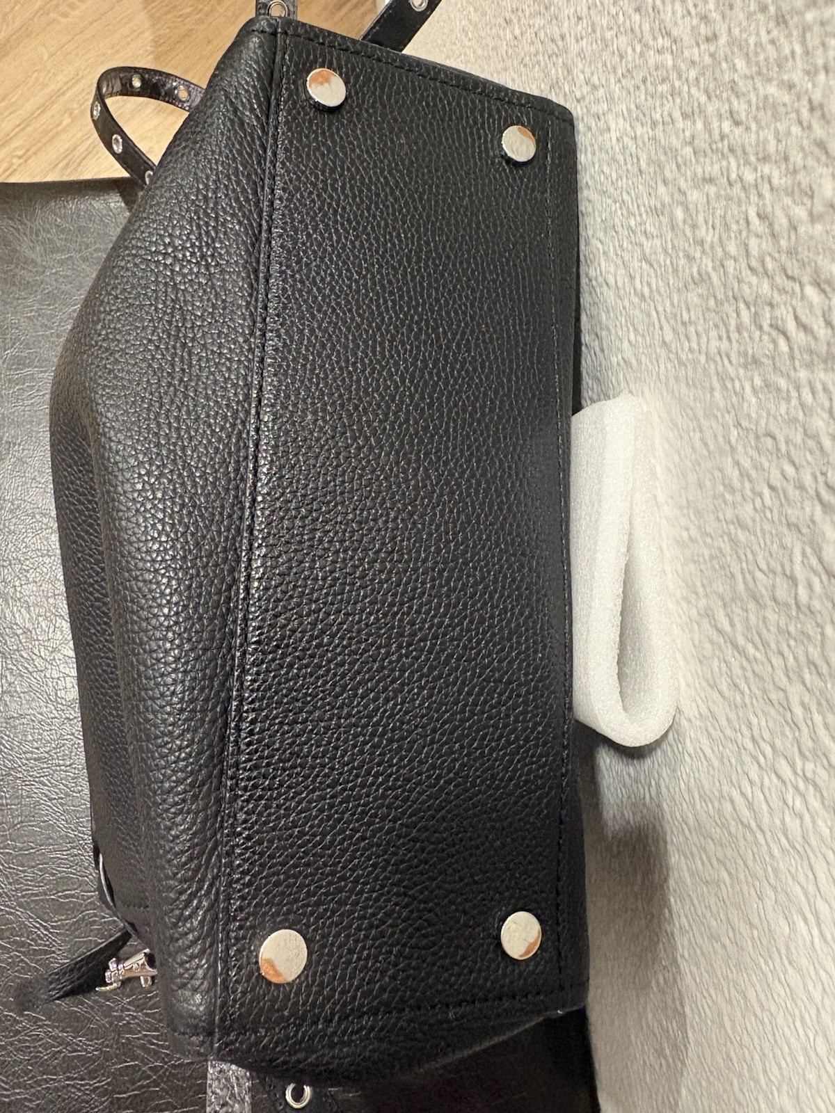 Michael Kors Black Satchel w Snake Print Flap, Silver Hardware & wallet