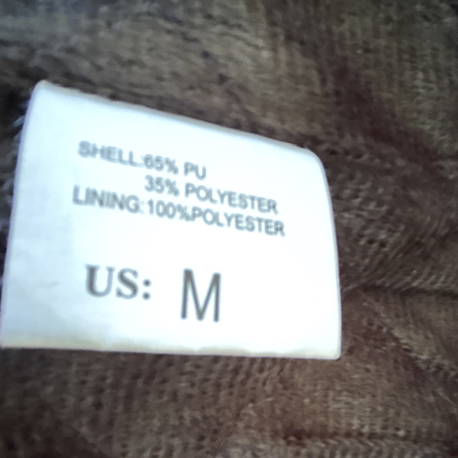 LEDUNTINO Men’s Brown Faux Leather Full Zip Biker Jacket Band Collar Lined M