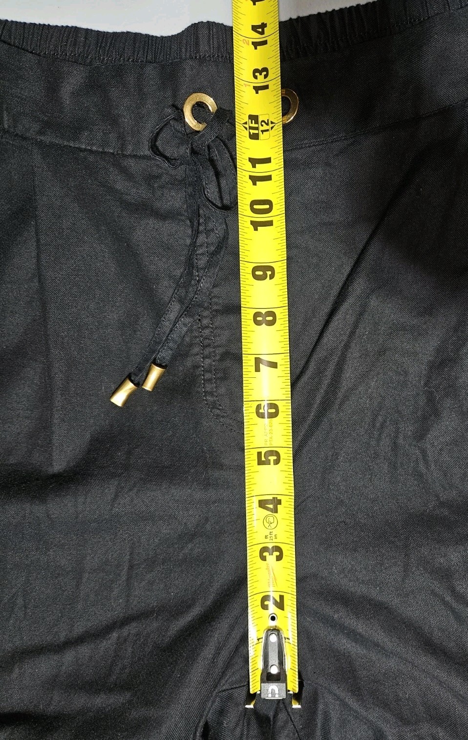 Donna Karan New York Ankle Pants Womens Large Black Drawstring Tapered