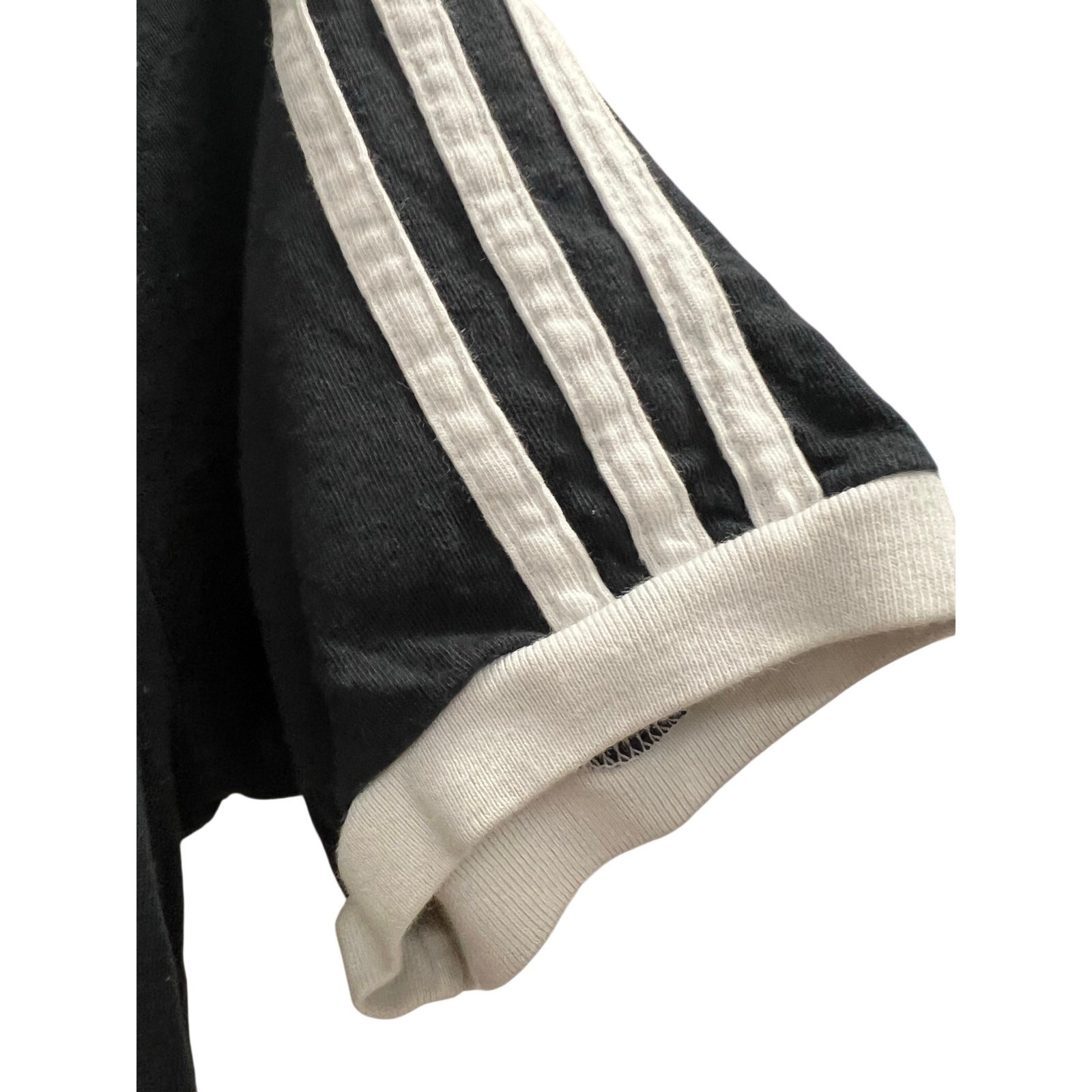 Adidas Vintage triple triple ringer black tee sz S