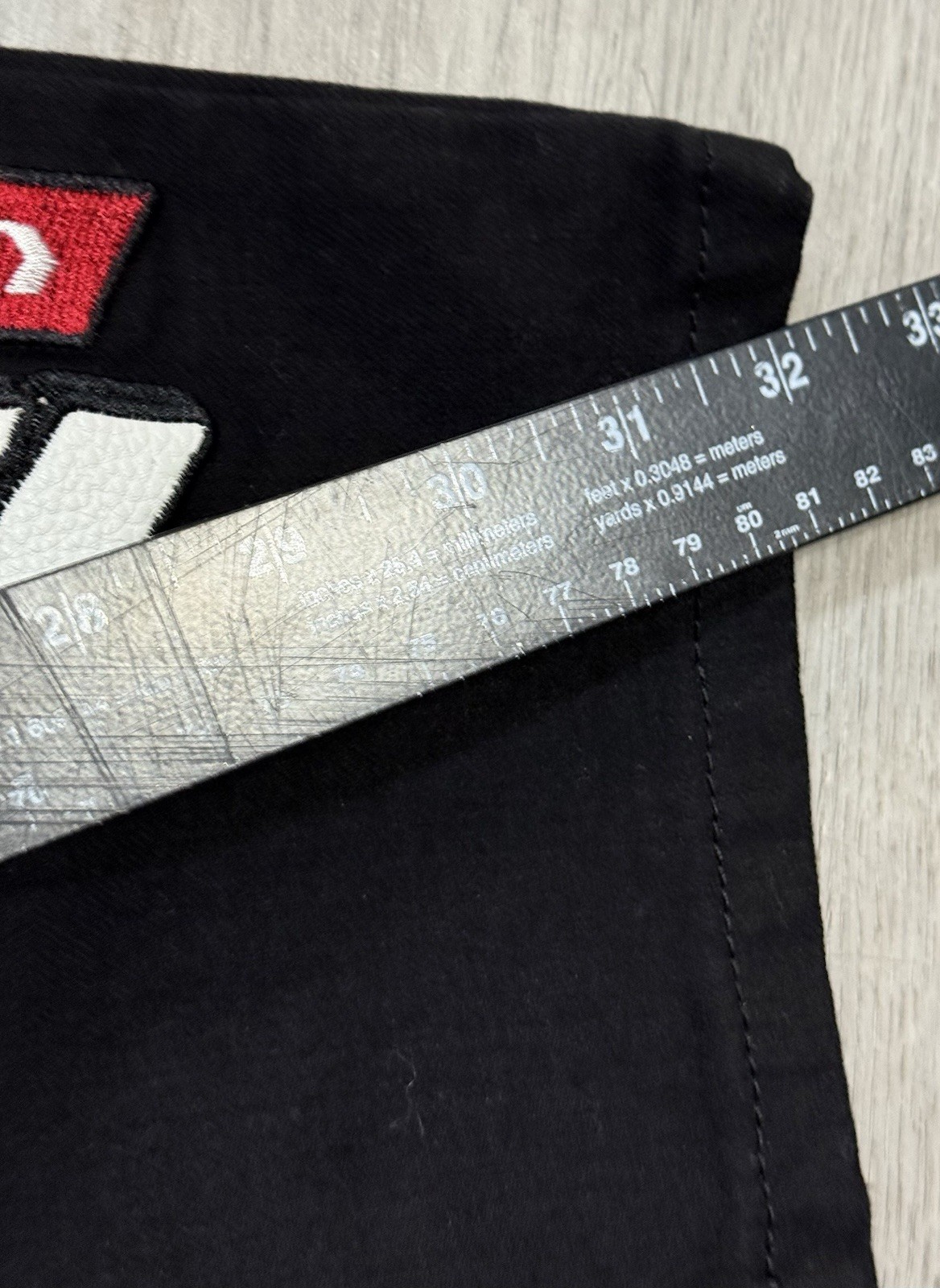 First Row Downtown La Racing Slim Fit Jeans Men’s Size 38×32 Black Patchwork NWT
