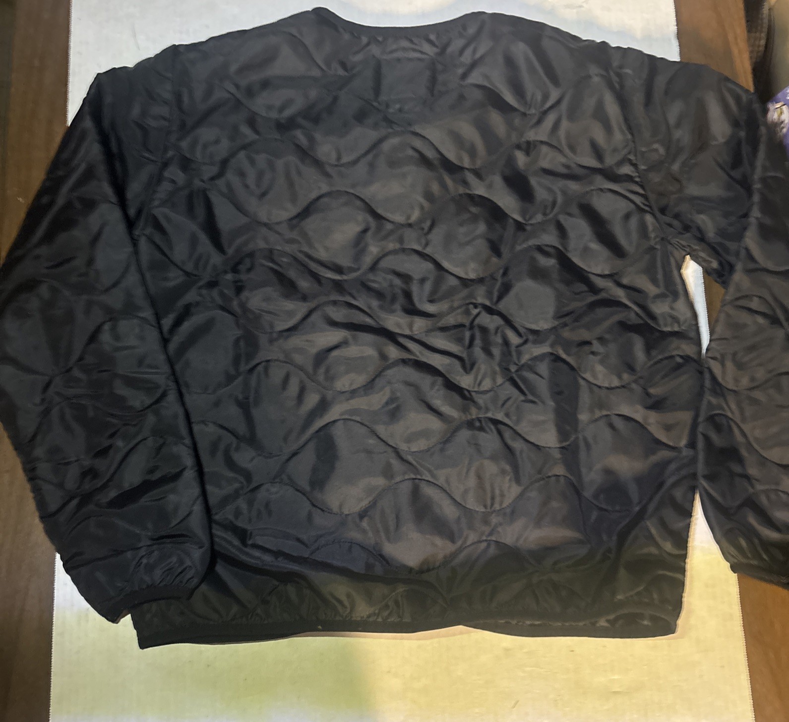 VANS Women’s Quilted Jacket Black Button Up Skater Logo Size Medium