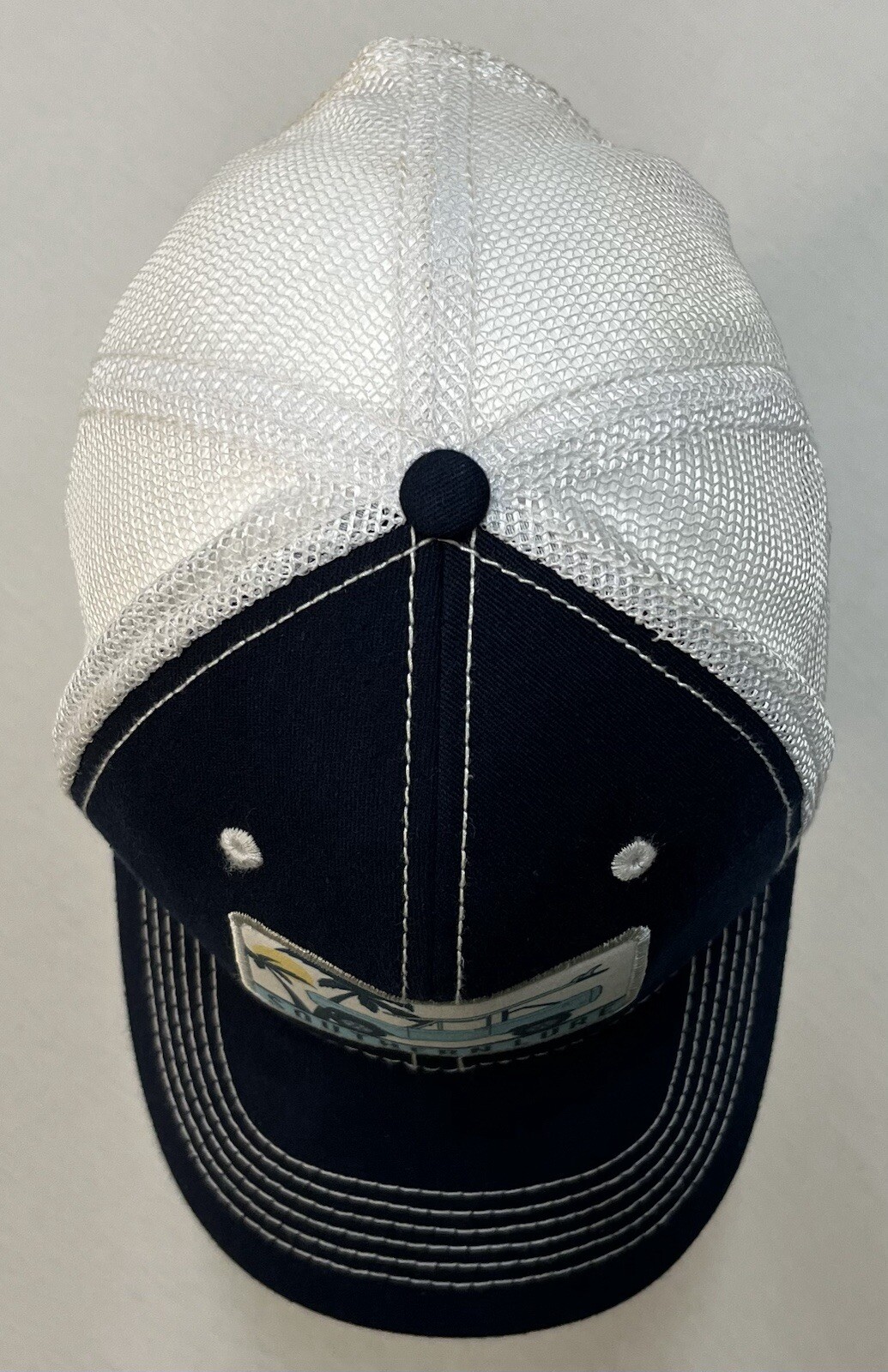 Southern Lure Mesh SnapBack Ball Cap Hat Front Patch Logo Bronco Surfboard EUC