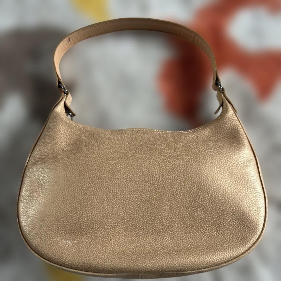 Longchamp Leather Shoulder Bag, Beige