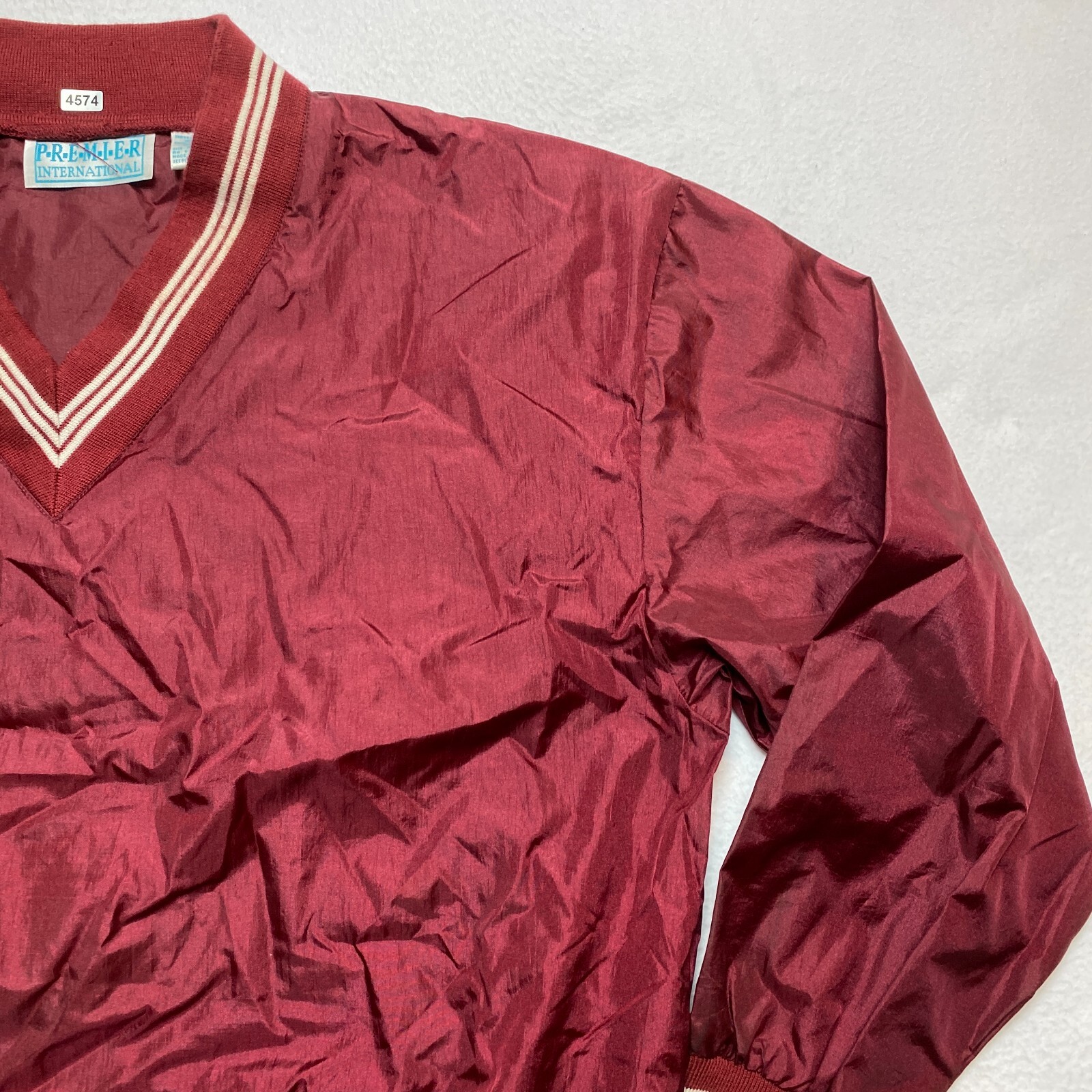 Premier International Jacket Mens XL Red Cricket Warm Up Nylon Pullover