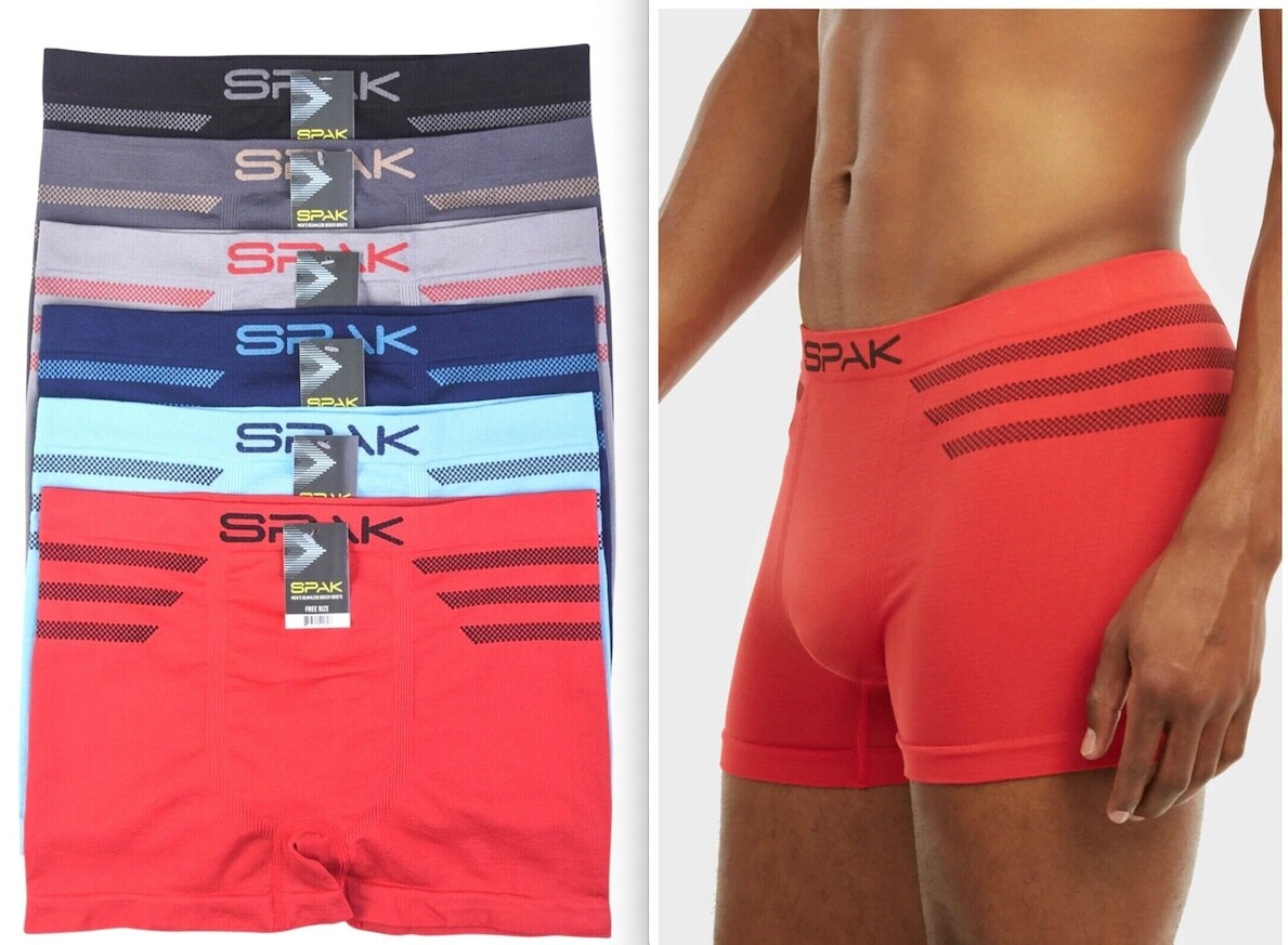 3/6 Pack Mens Microfiber Boxer Briefs Underwear Compression Stretch Sport Flex
