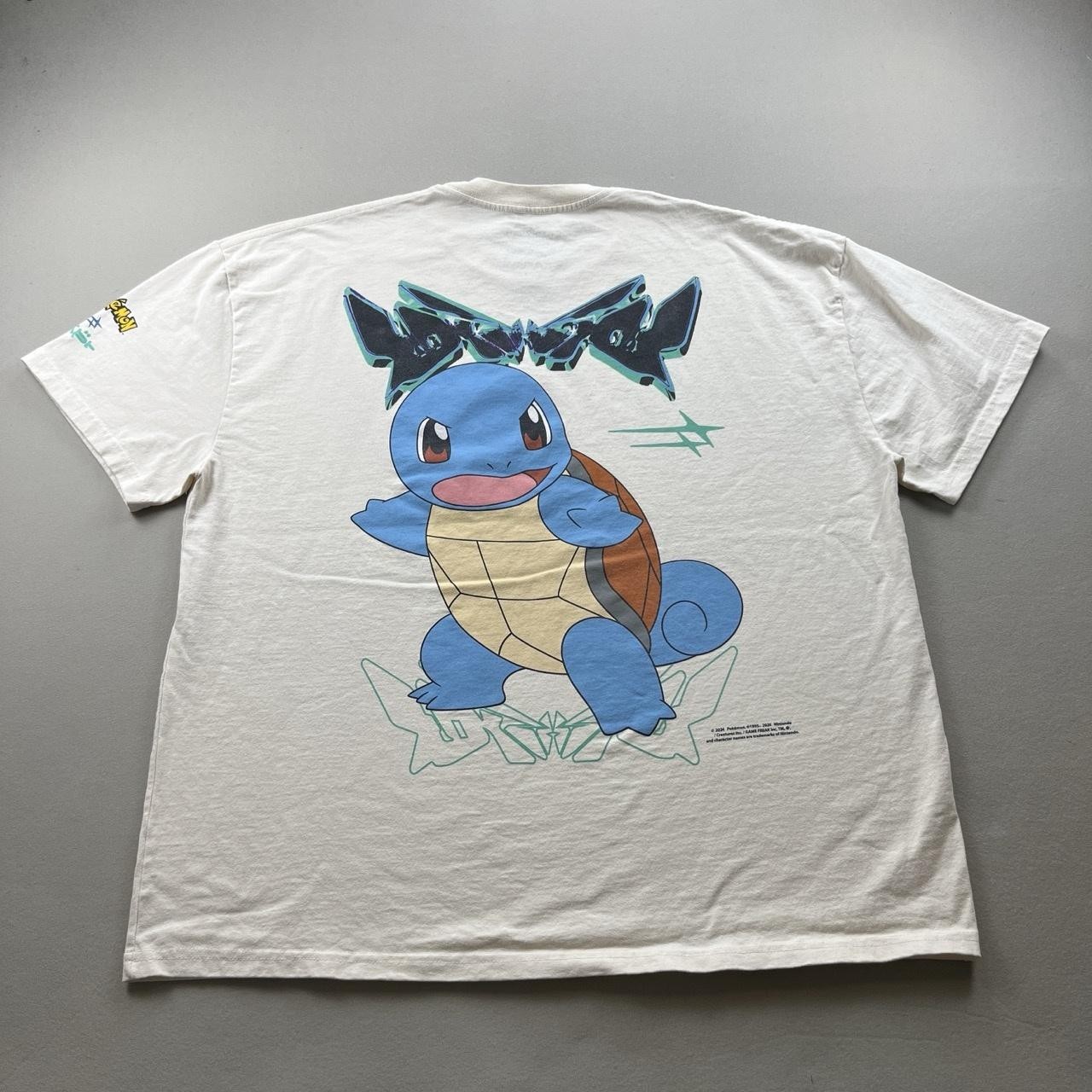 Pokemon Squirtle T-Shirt Mens XL Cream Loiter Oversized Heavyweight Short Sleeve
