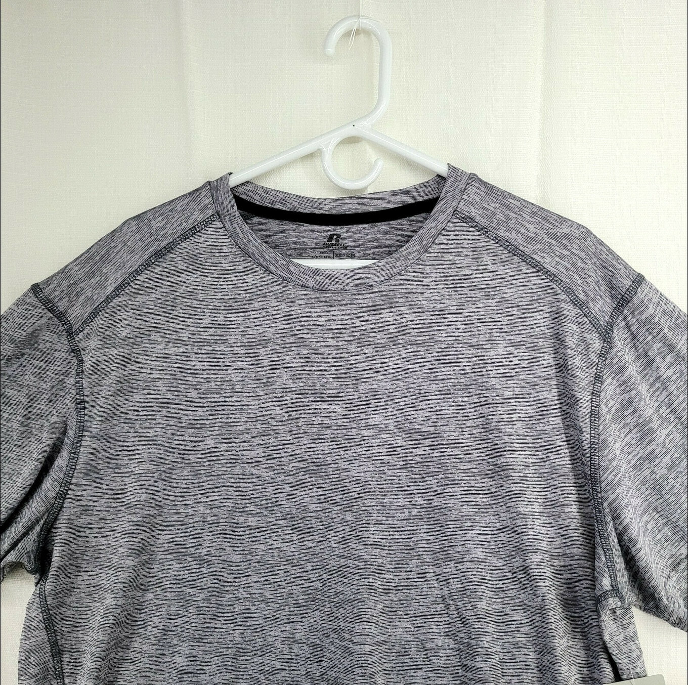 Russell Dri-Power 360 Fitted Men’s Size XL Concrete Gray Stretch Gym T-Shirt