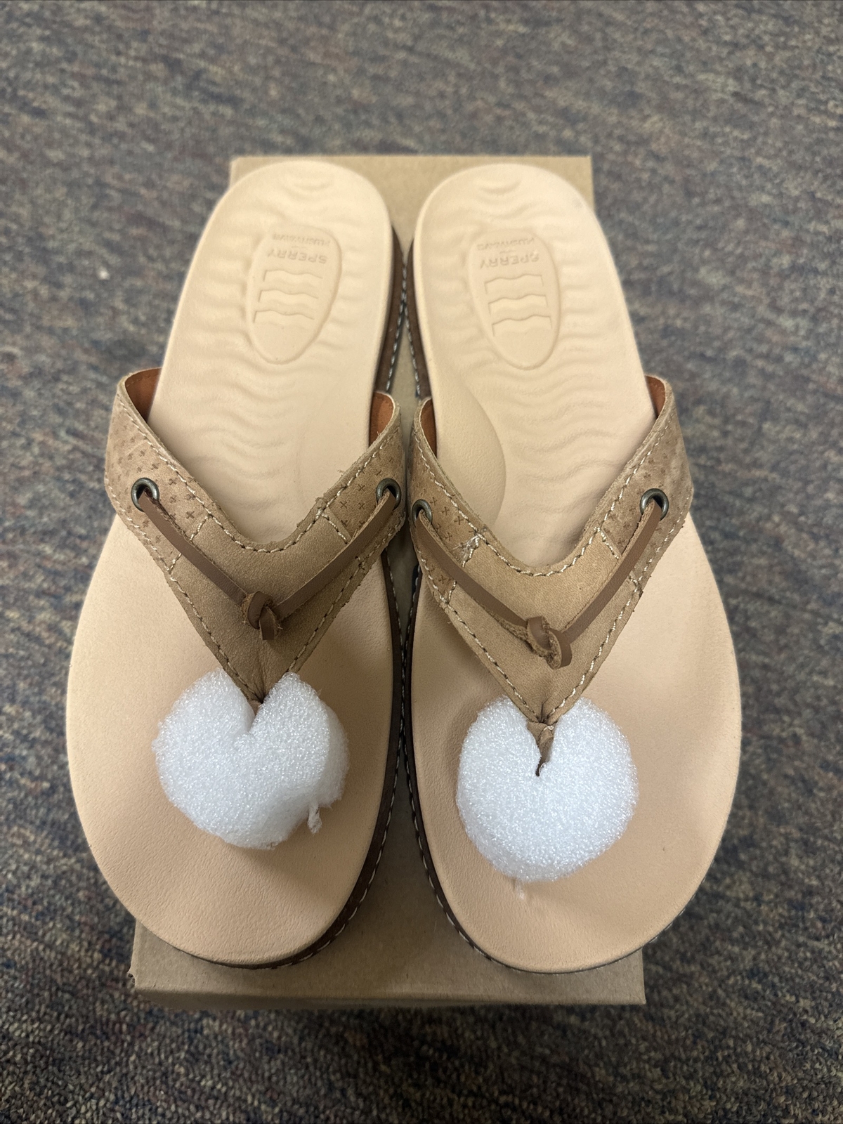 PICK SIZE / Sperry Womens Waveside Plush Thong Flip Flops BROWN Sandals