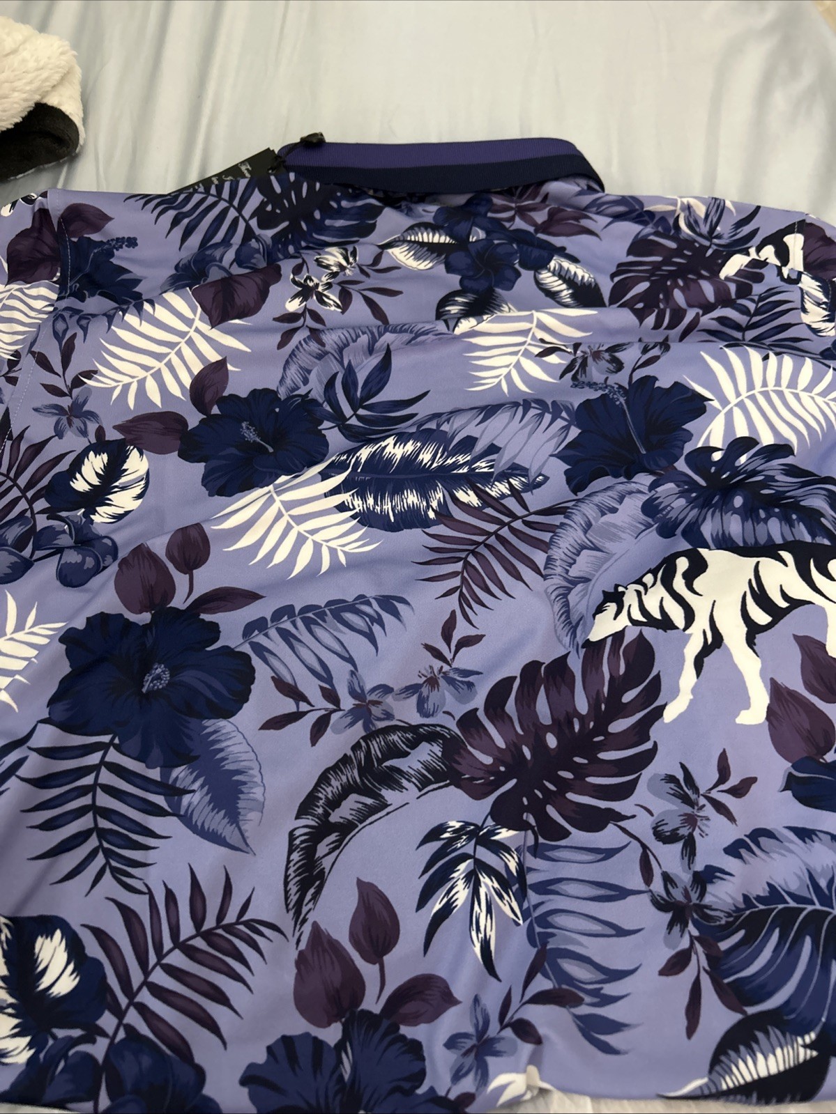NWT Greyson Floral Wolf Jungle Golf Polo Shirt Arctic Men’s Sz Large Color: IZ