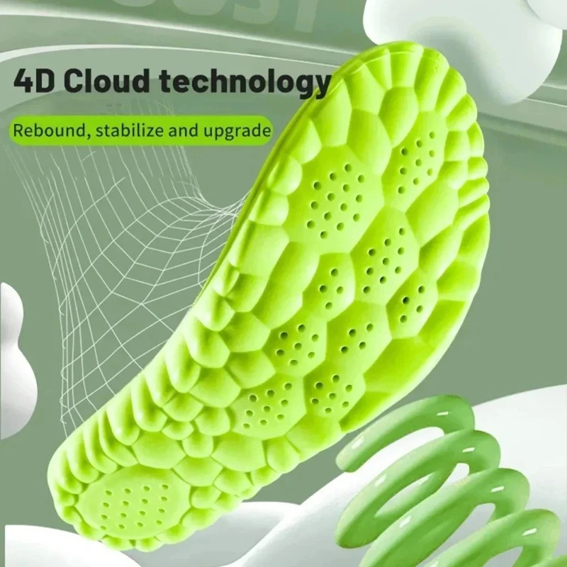 4D Sport Insole Super Soft Shoes Sole Pads for Feet Shock Absorption Baskets Sho